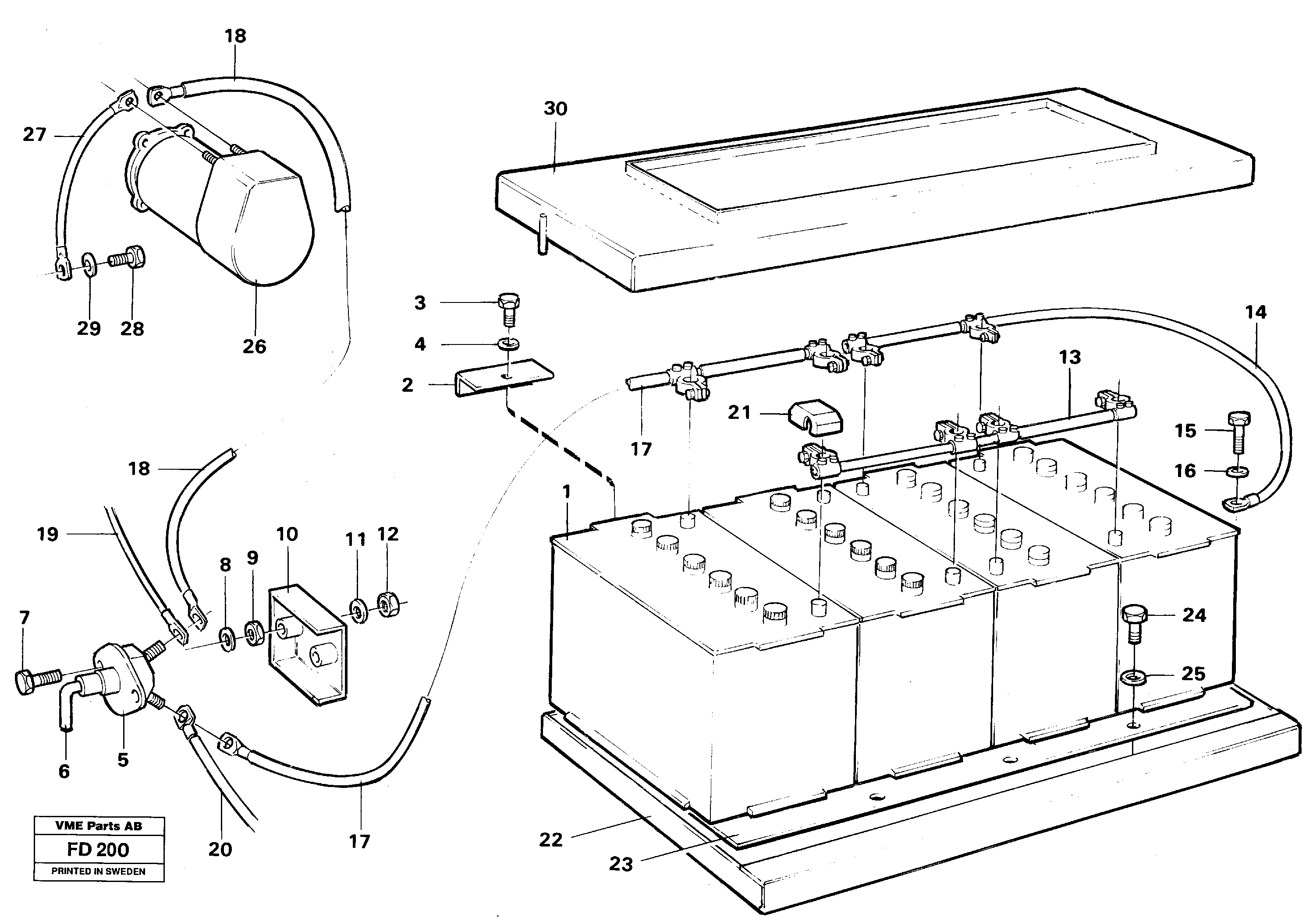 Battery, assembly — volvo parts diagram