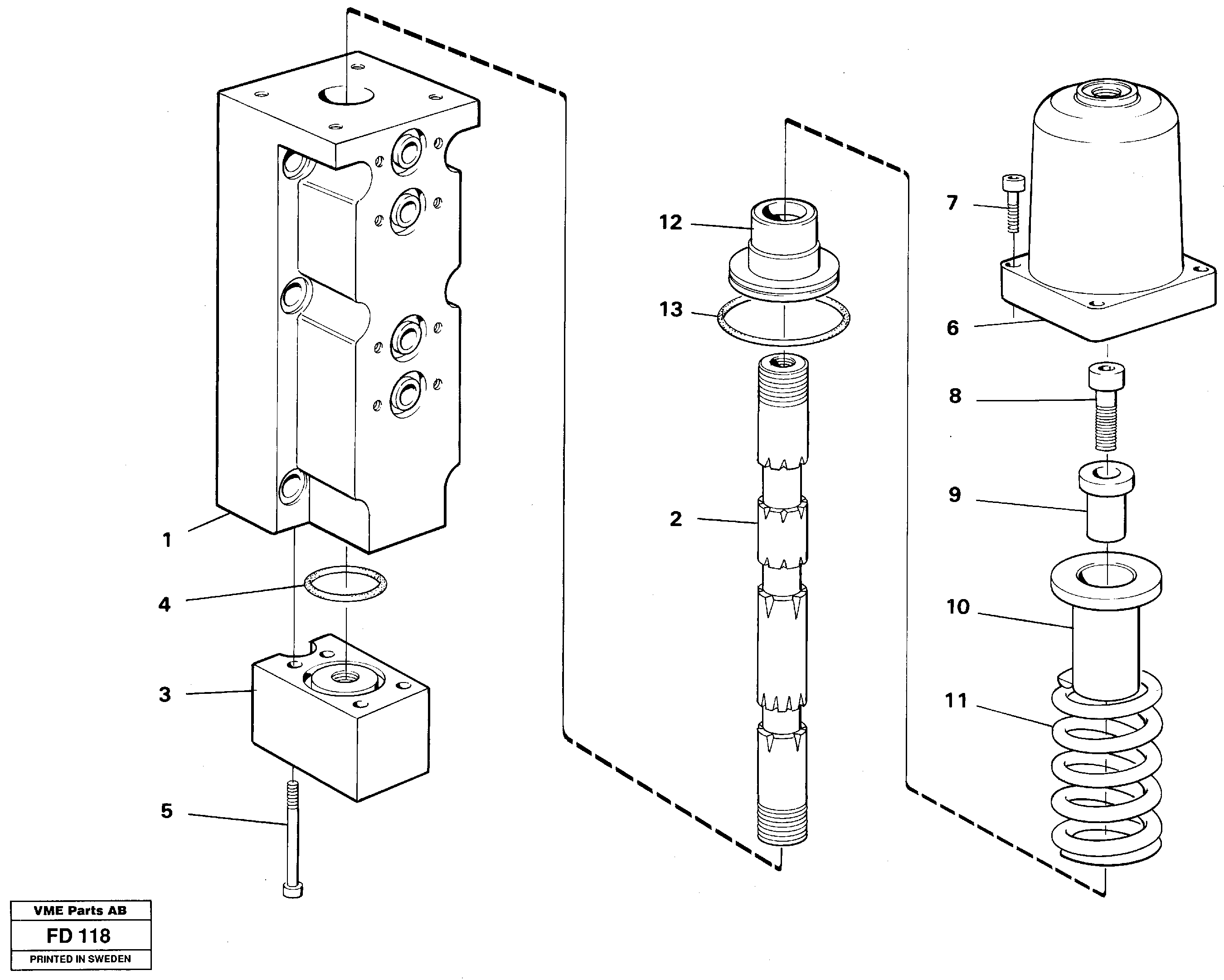 Four-way valve, bucket — volvo parts diagram