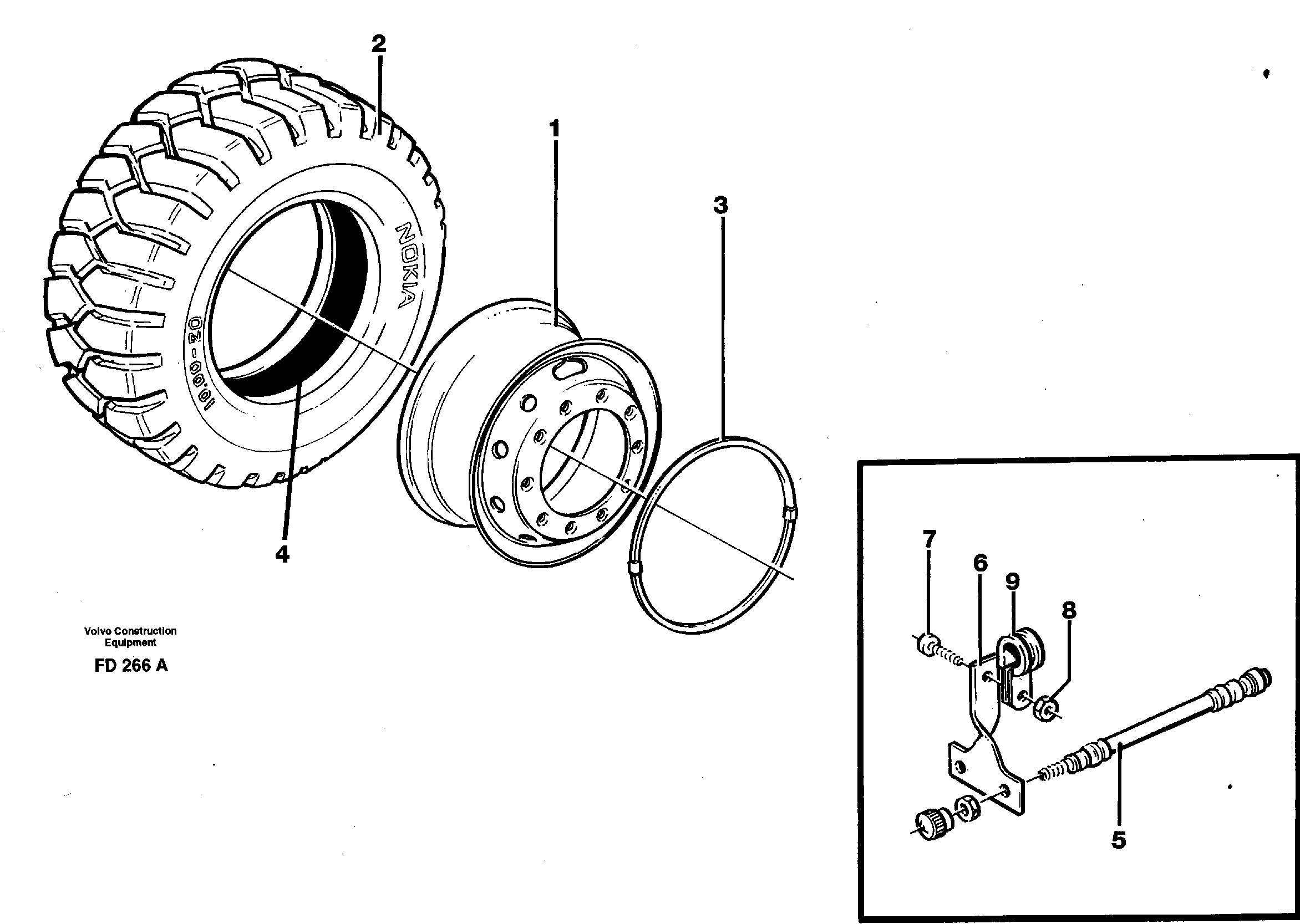 Wheel equipment  10.00 x 20 — volvo parts diagram