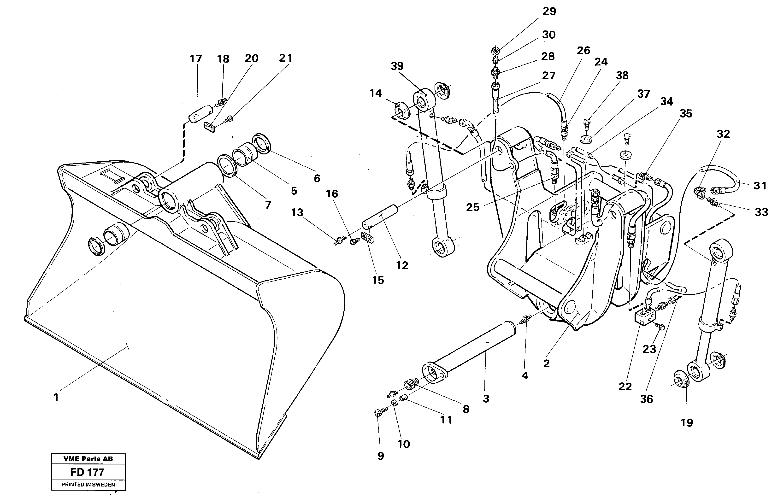 Articulated slope bucket  14259268 SER NO -227 — volvo parts diagram