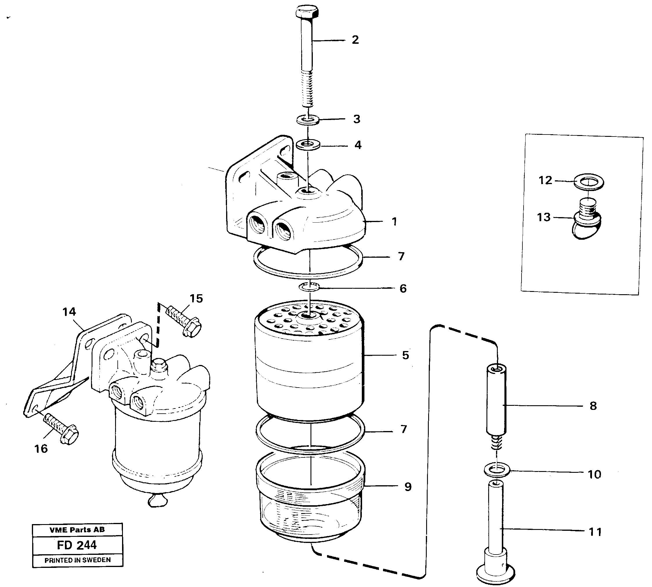 Fuel filter — volvo parts diagram
