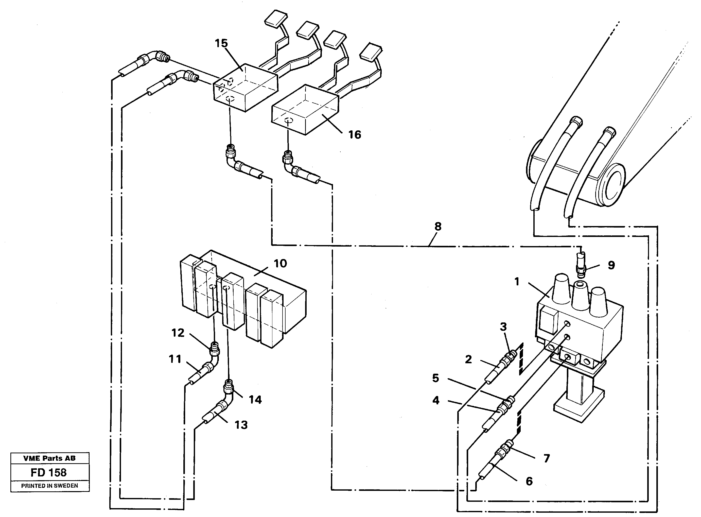Slope/grab equipment, base machine  14258394 — volvo parts diagram