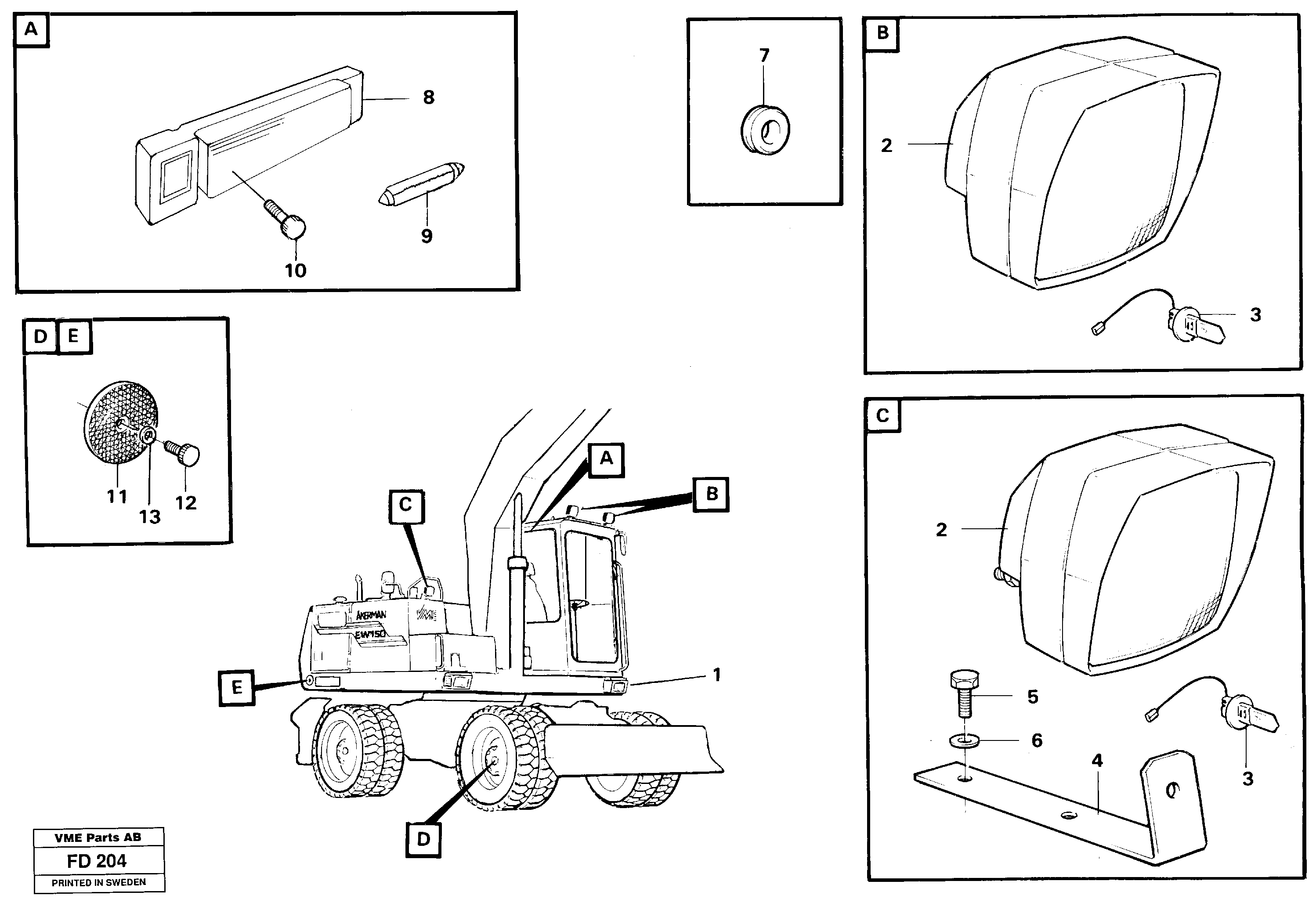 Lighting, front — volvo parts diagram