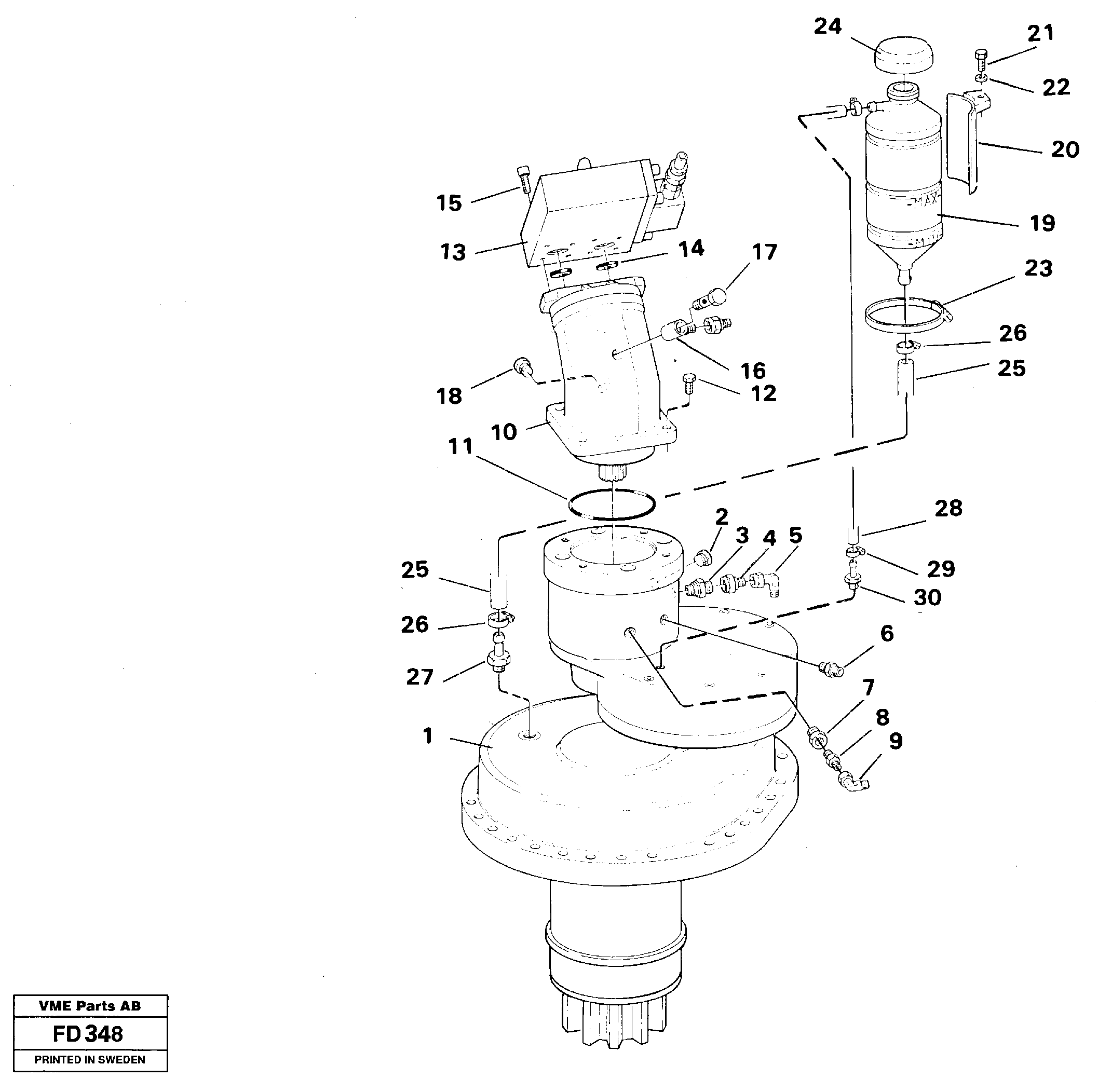 Slewing gear box, compl. — volvo parts diagram