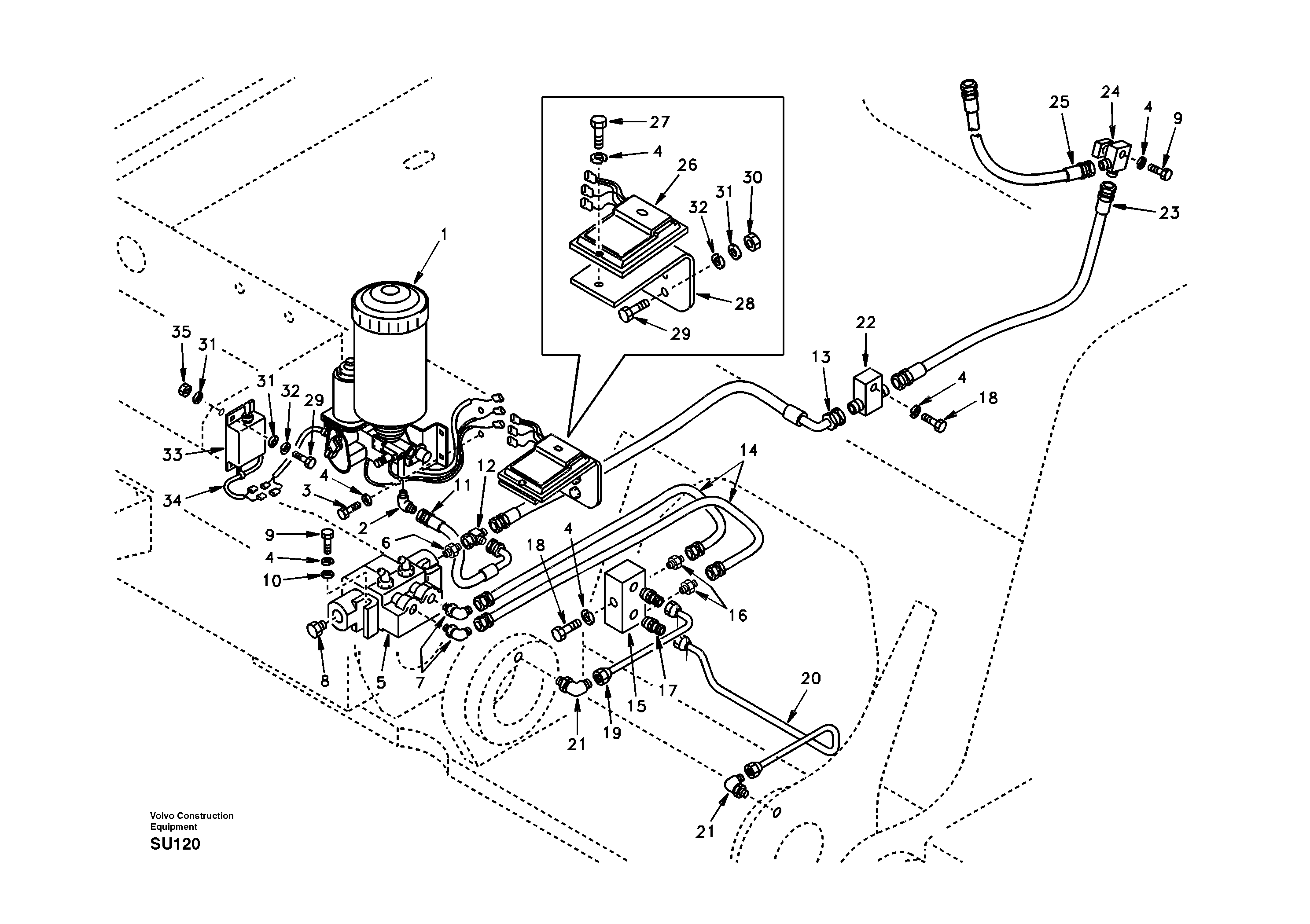 Automatic lubrication — volvo parts diagram