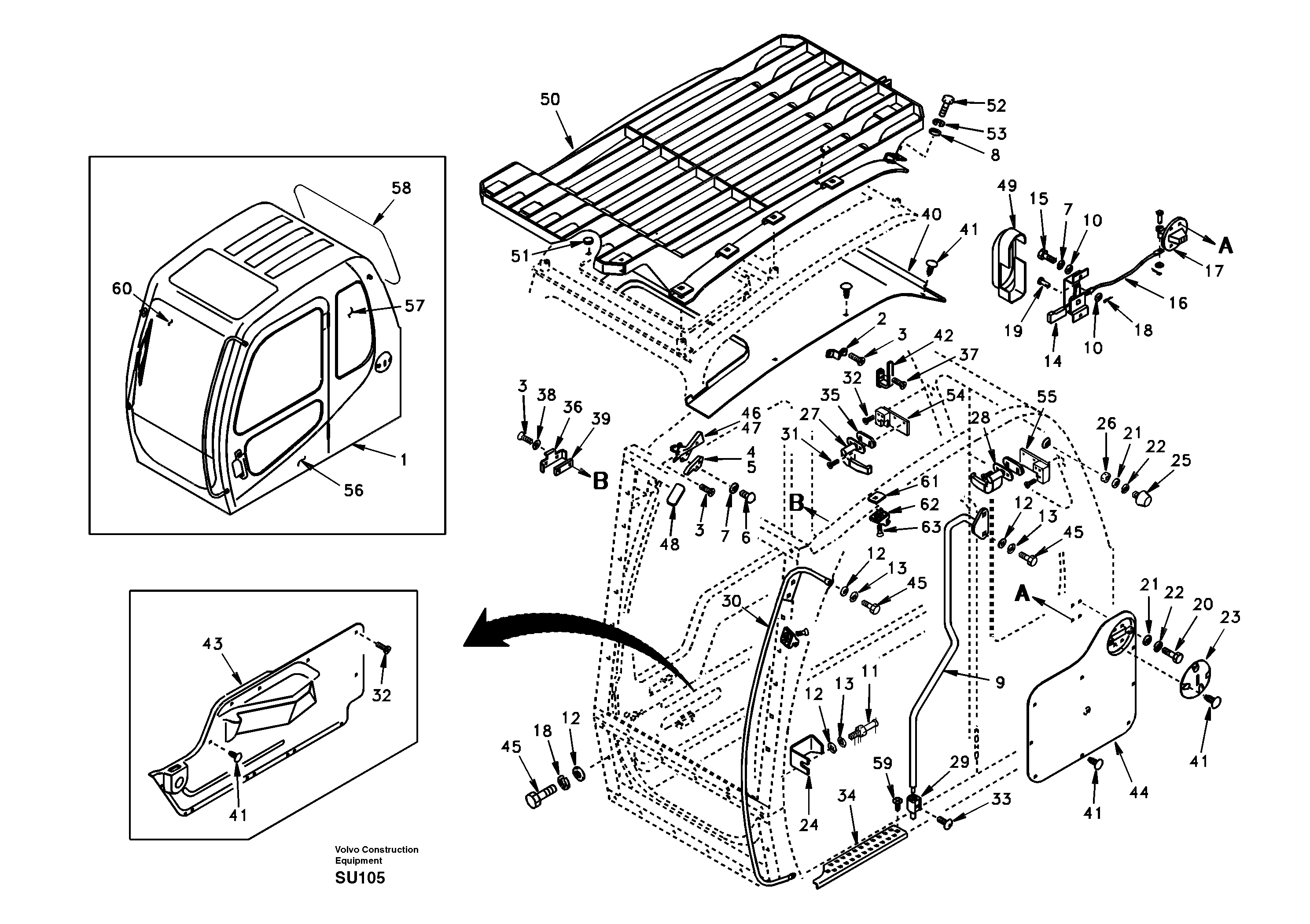 Operator's cab — volvo parts diagram