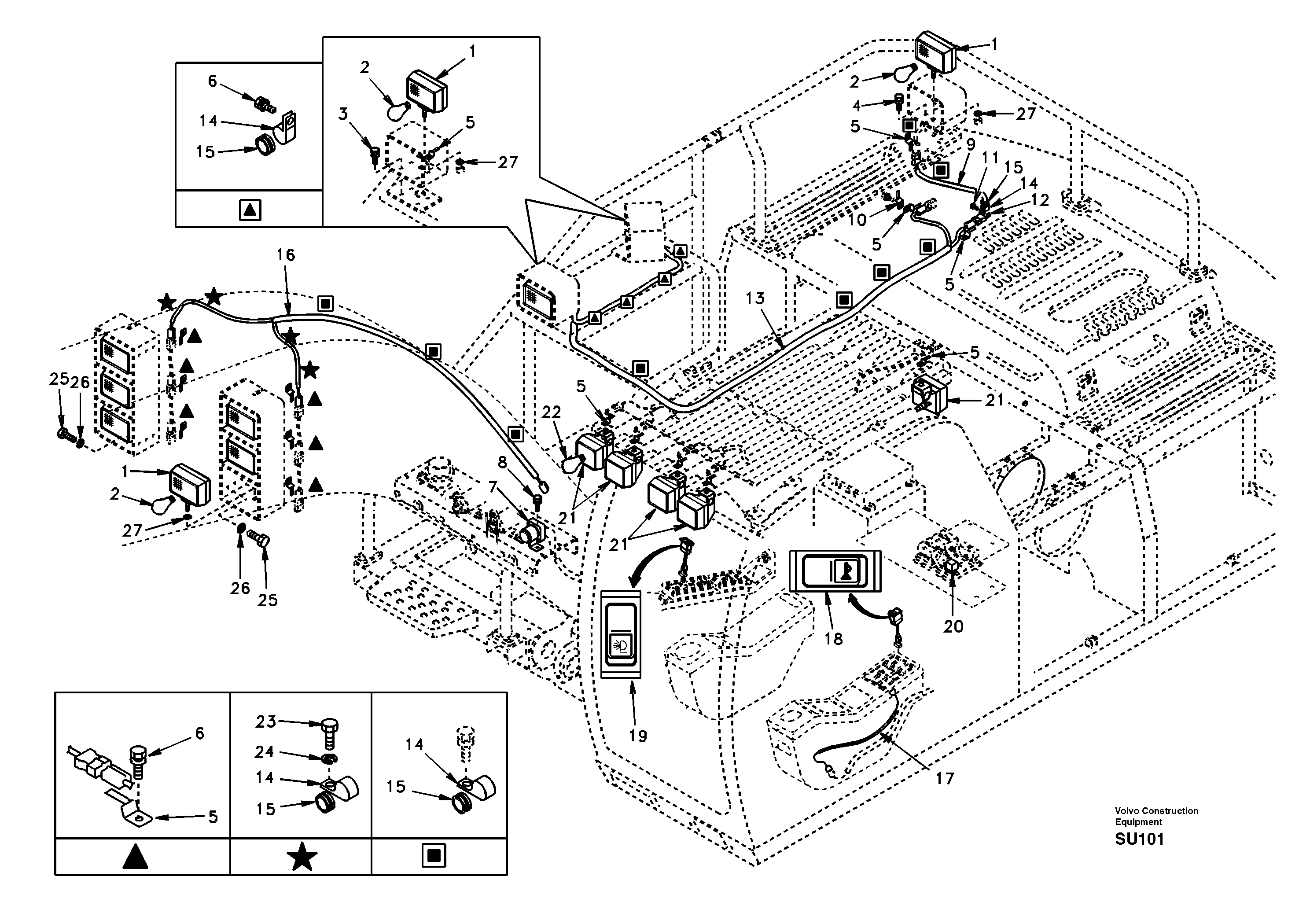 Work lights, extra — volvo parts diagram