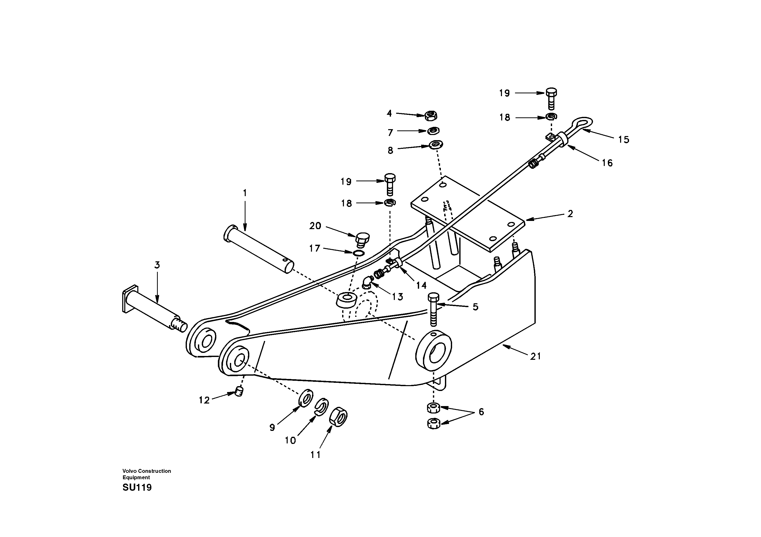 Dipper arm adapter, Forestry — volvo parts diagram
