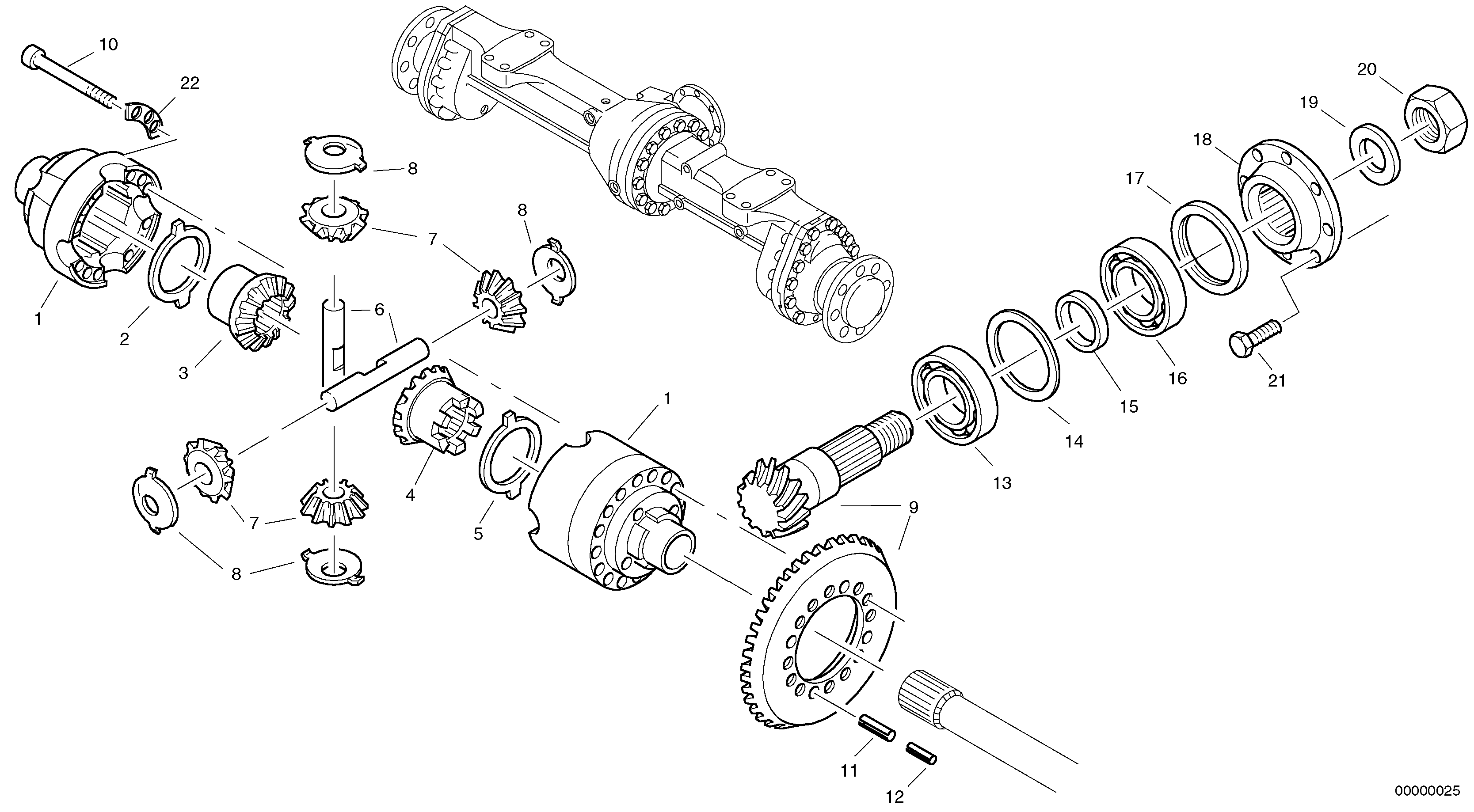 Differential - front axle — volvo parts diagram
