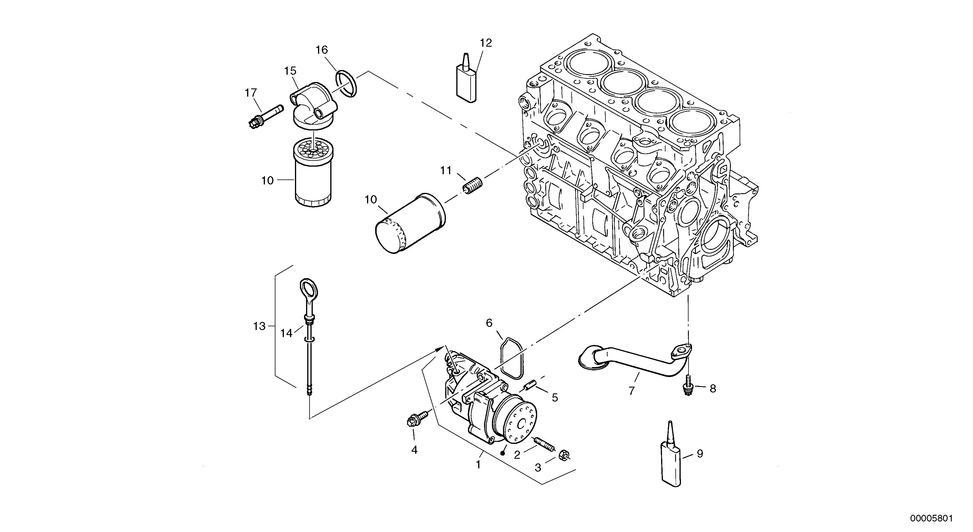 Oil pump, oil filter — volvo parts diagram