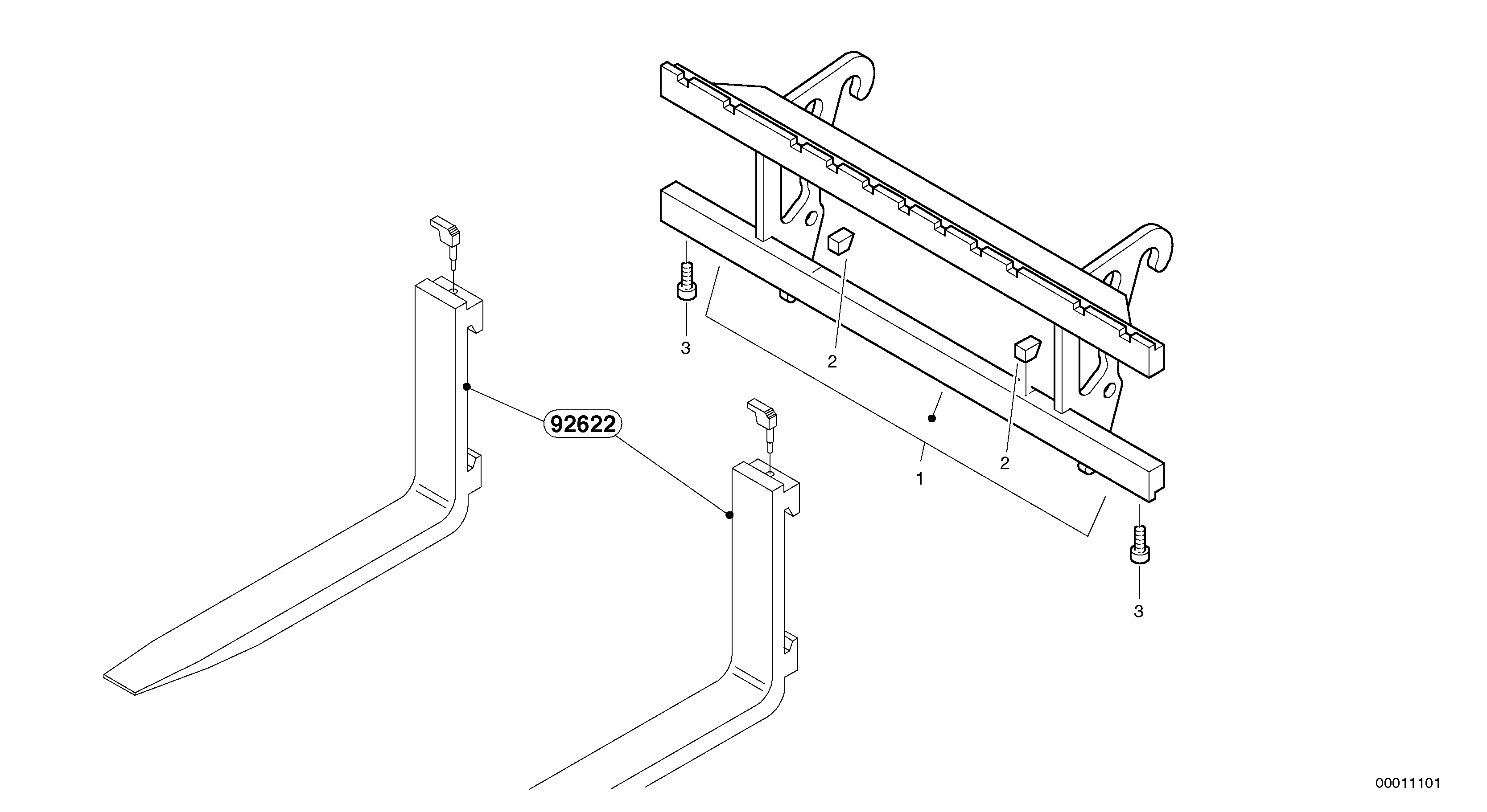 Fork lift attachment support — volvo parts diagram