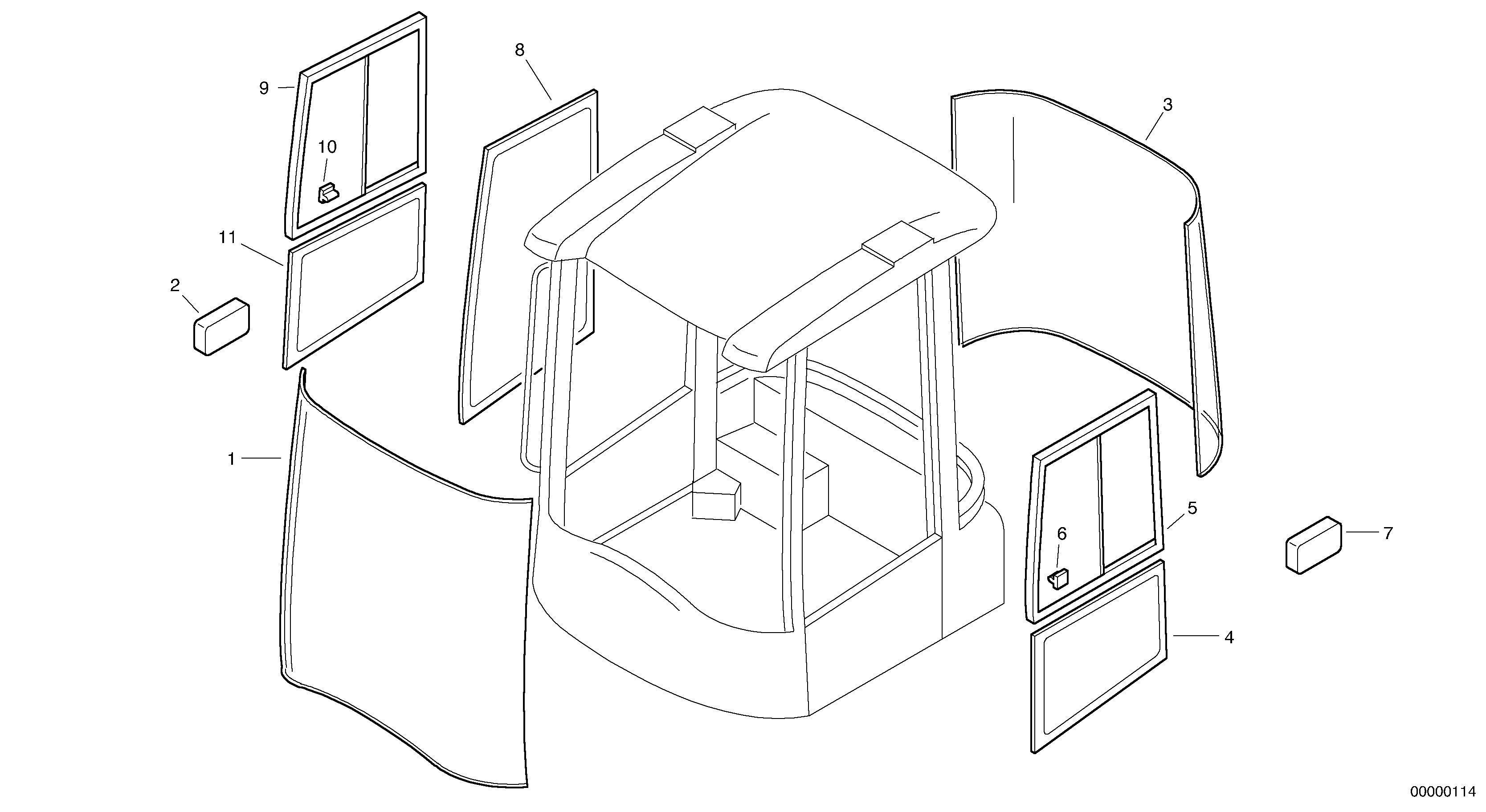 Window pane — volvo parts diagram