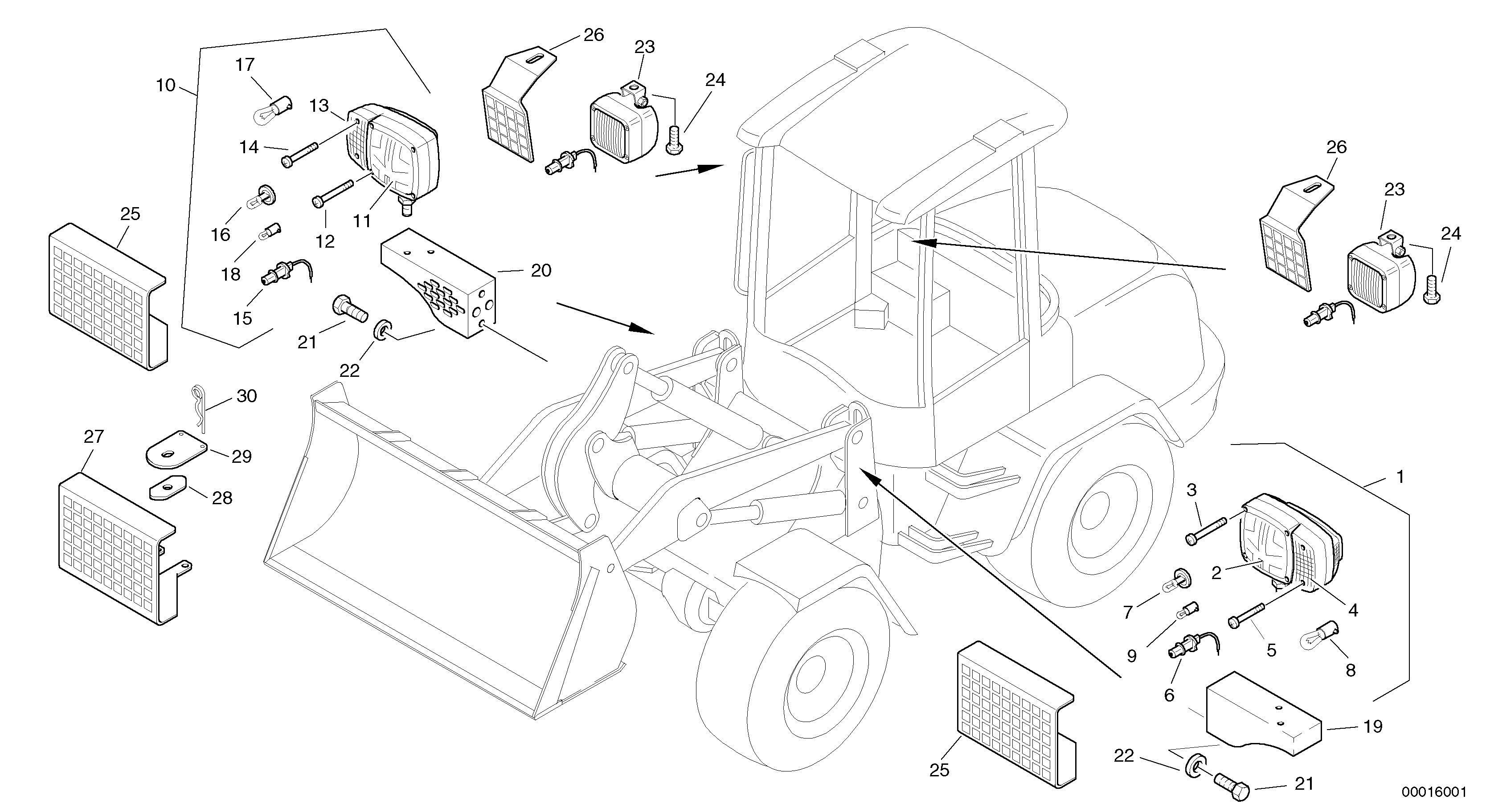 Lighting, front — volvo parts diagram