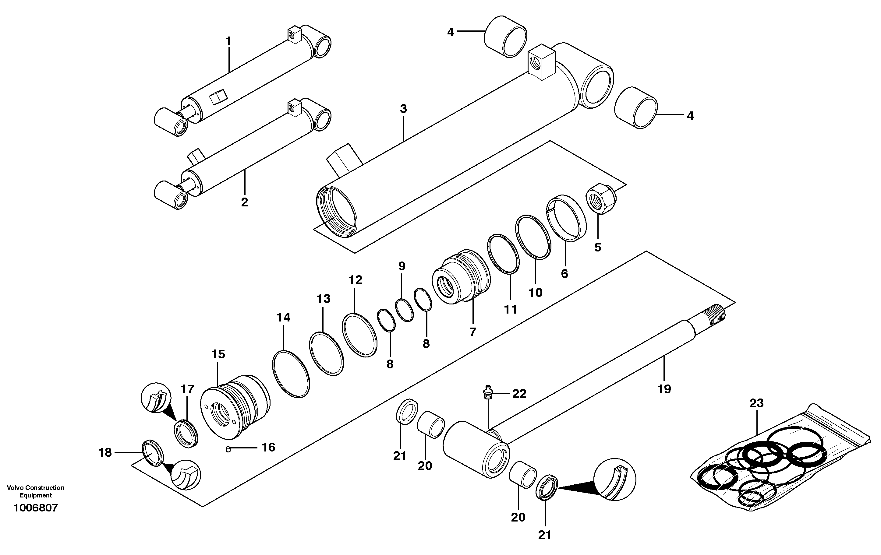 Hydraulic cylinder, tilting — volvo parts diagram