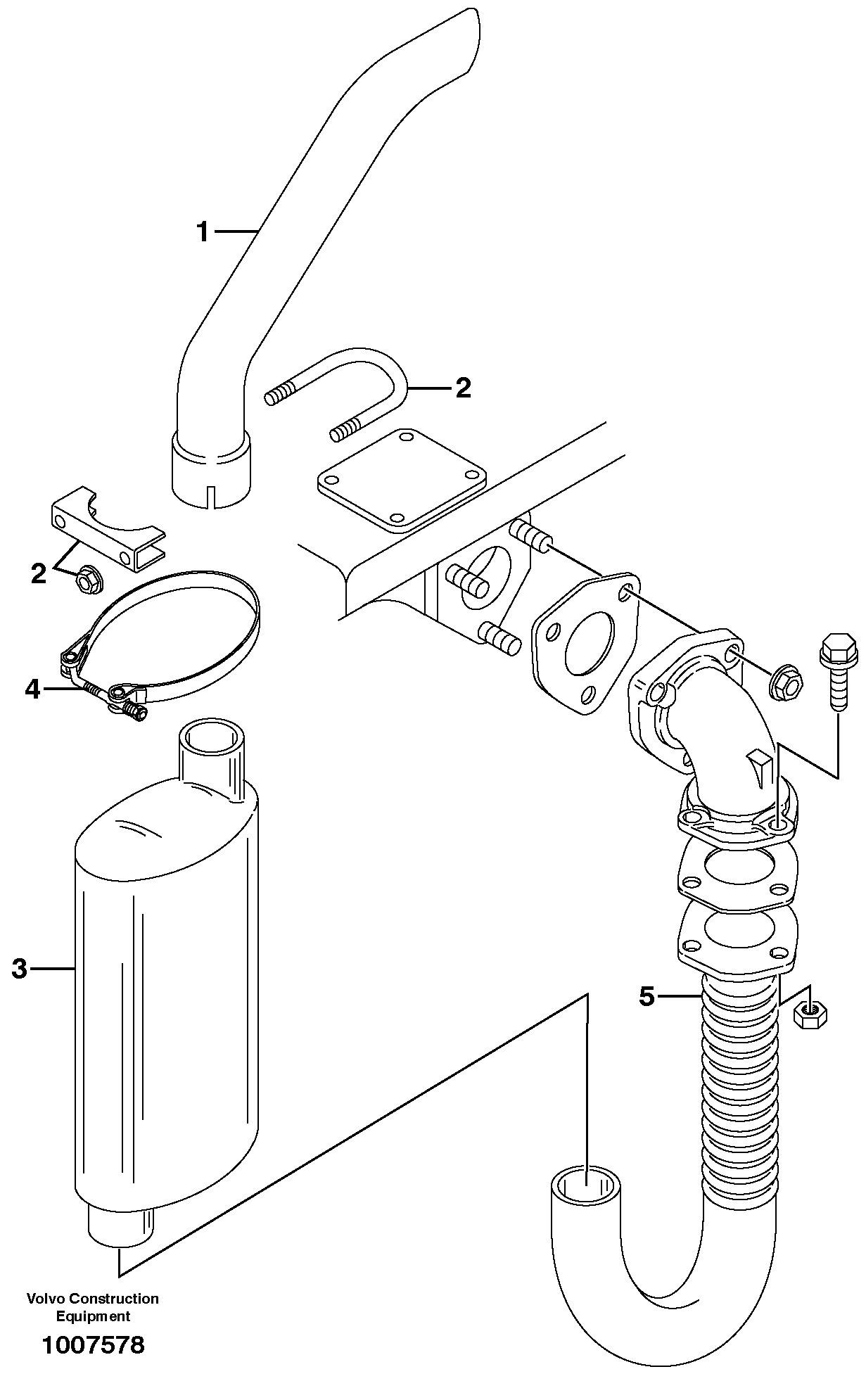 Exhaust system 11840121,11840122,11840123 — volvo parts diagram