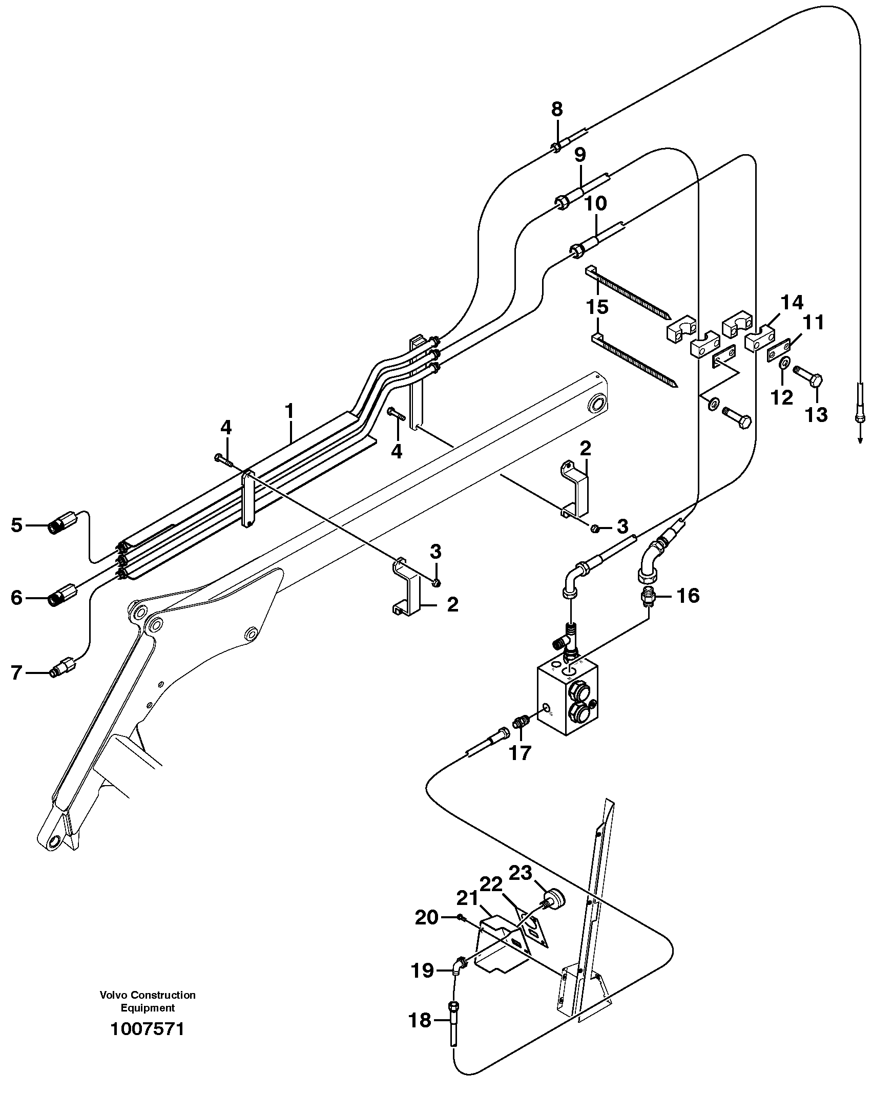 High flow hydraulic circuit — volvo parts diagram