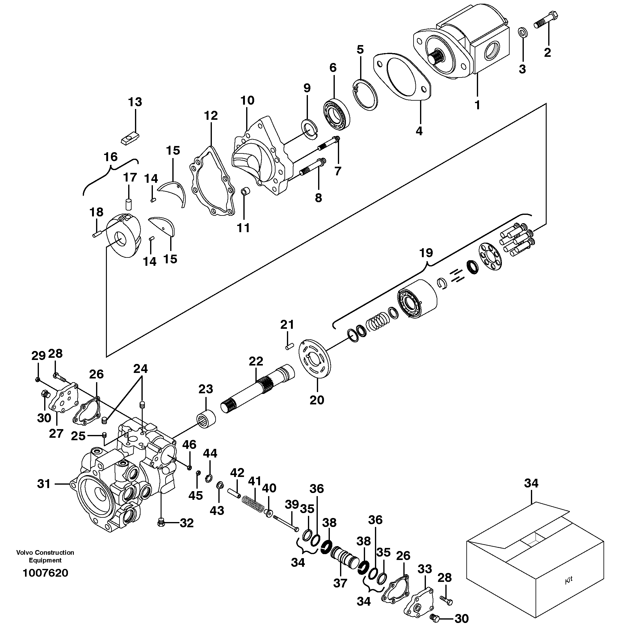 Front control pump — volvo parts diagram