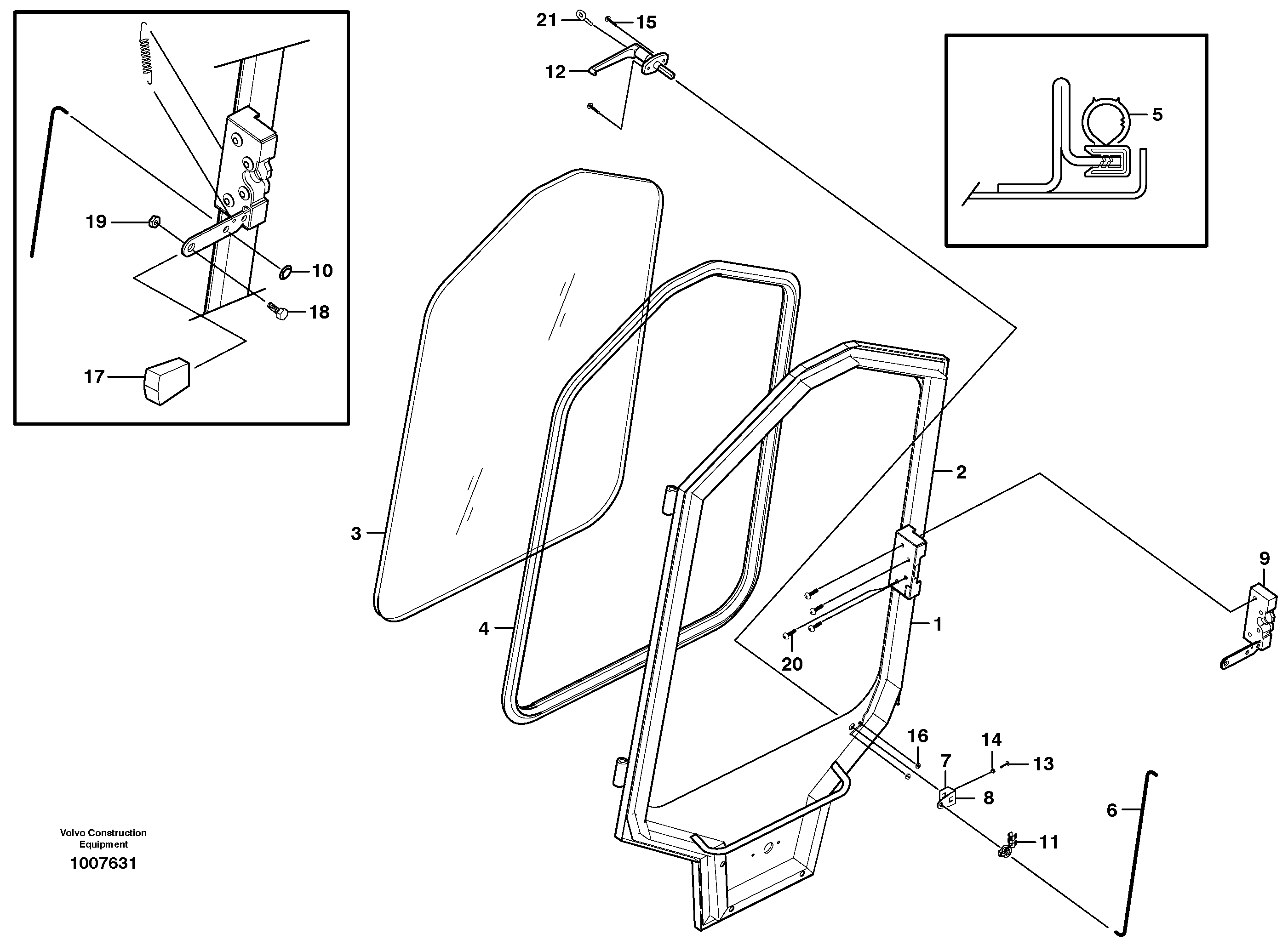 Enclosed cab front door (optional) 11840191 — volvo parts diagram