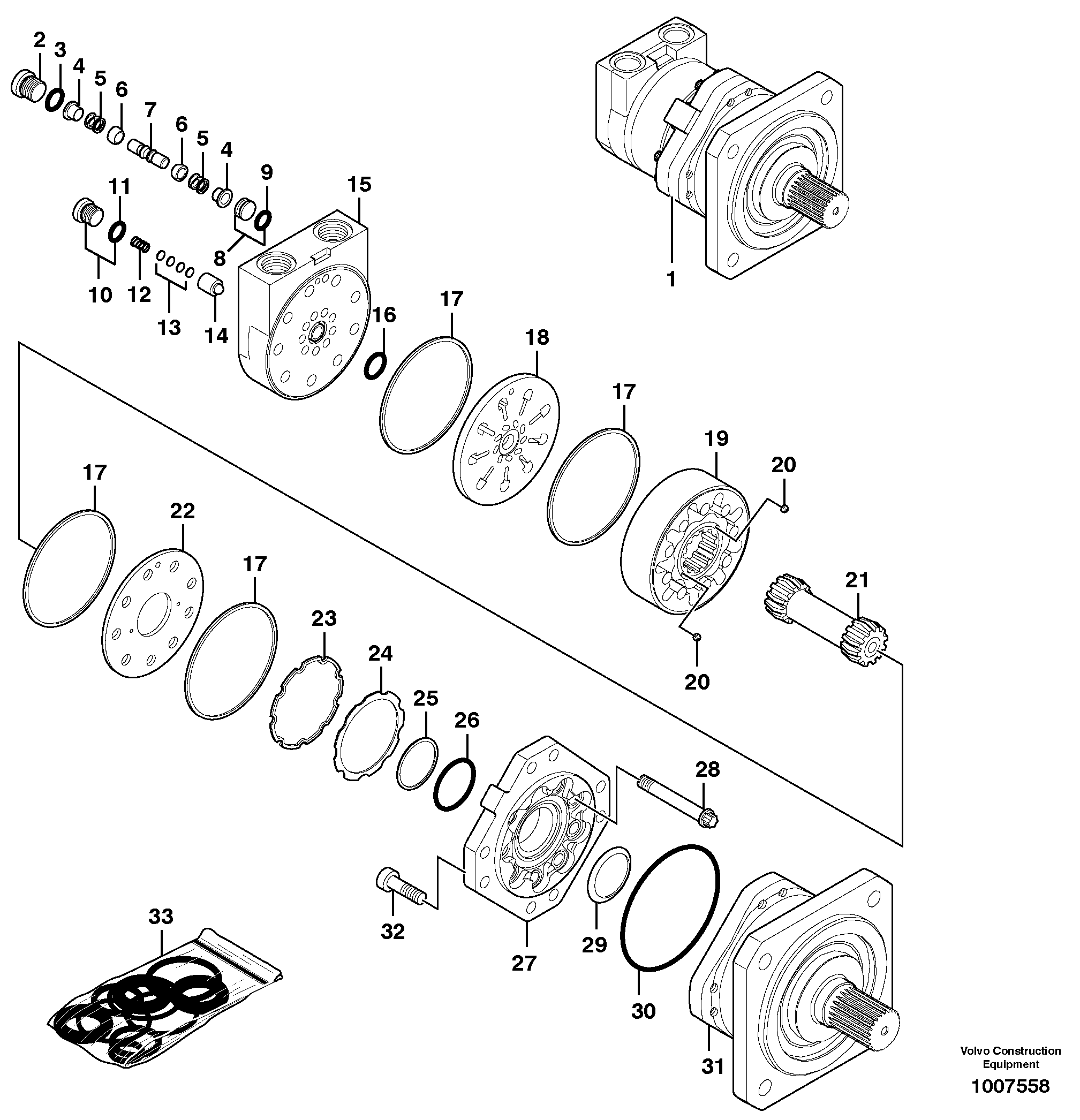Travel motor — volvo parts diagram