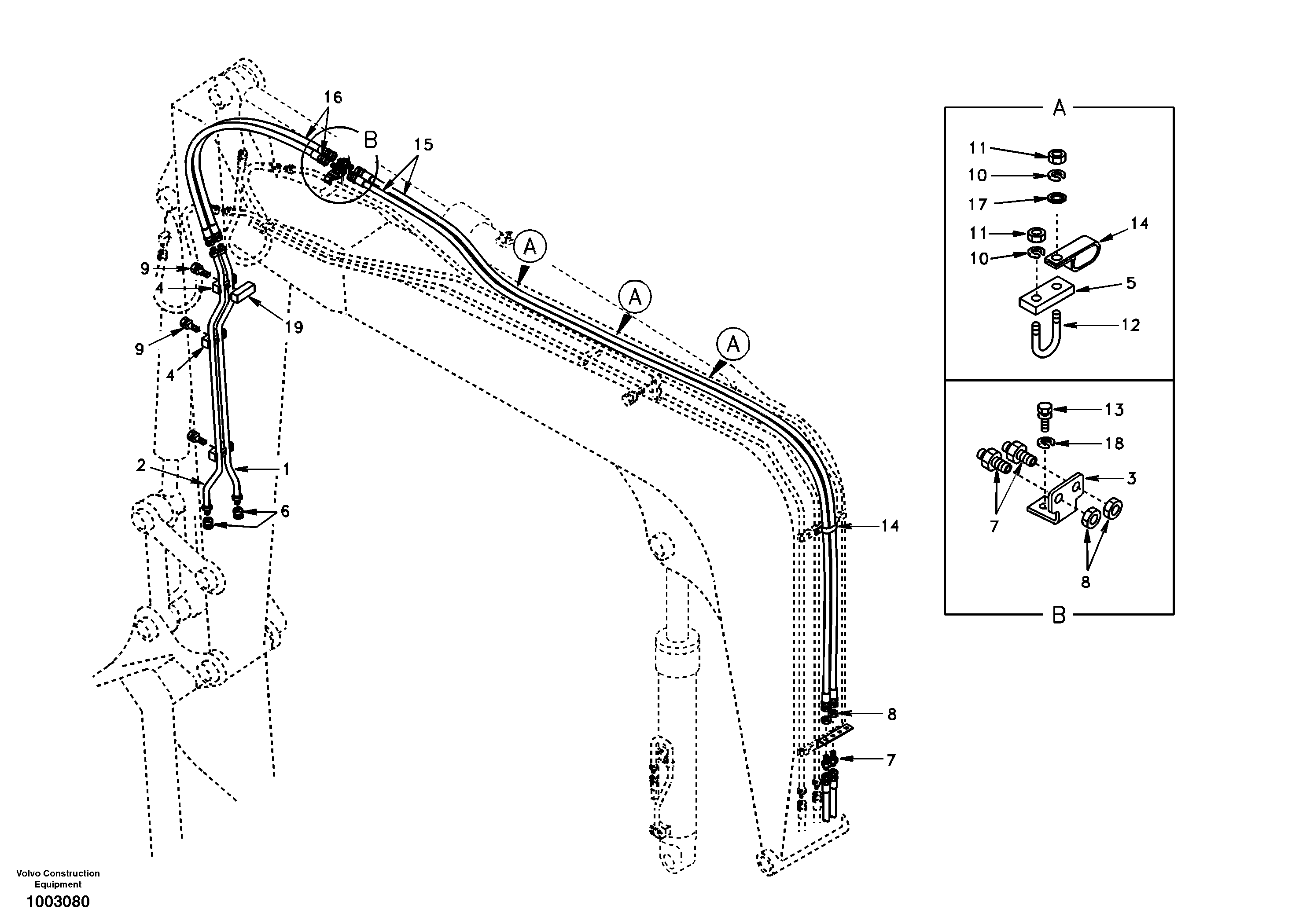 Quikfit hydraulic on attachment. Double - acting — volvo parts diagram
