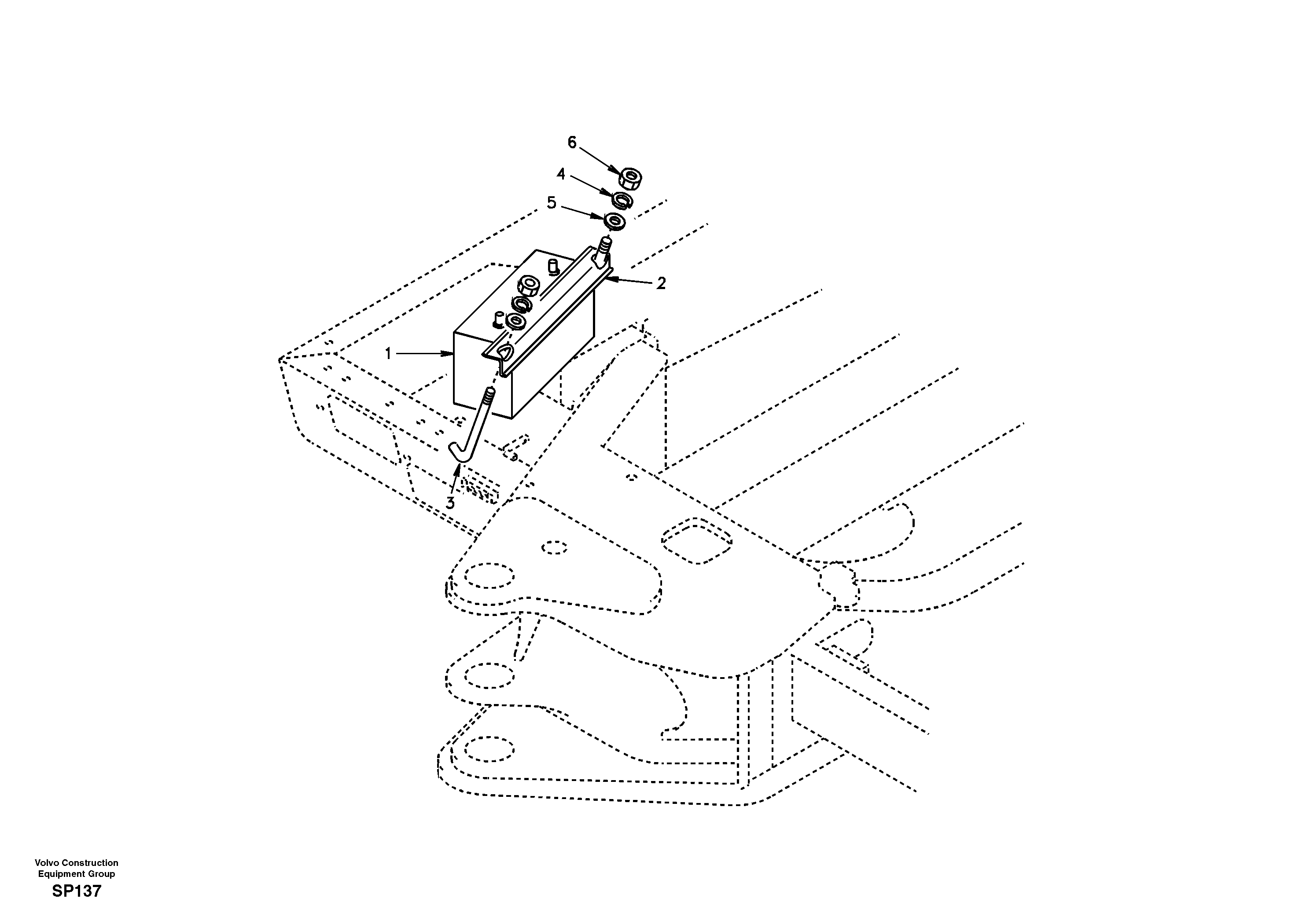 Battery with assembling details — volvo parts diagram