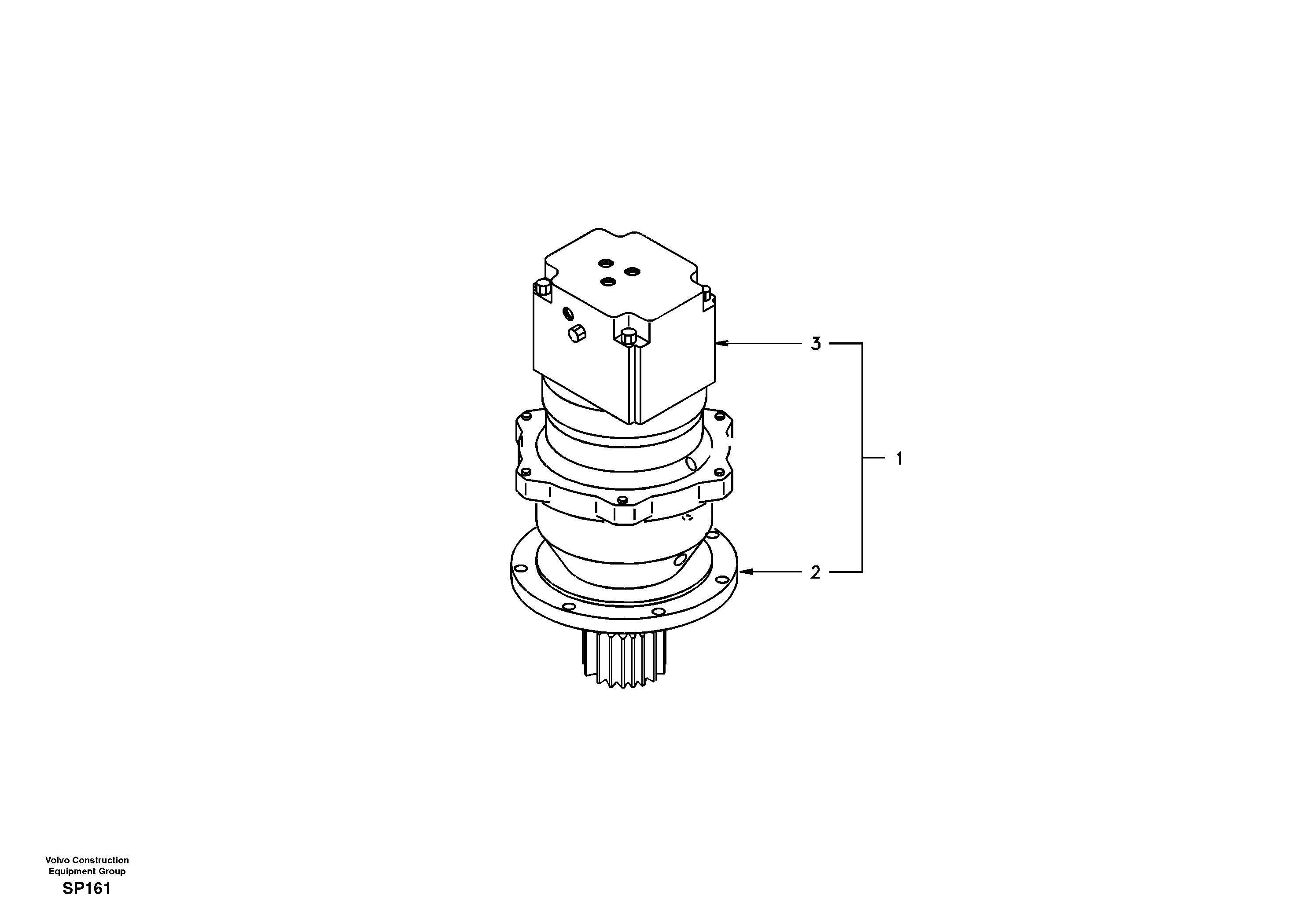 Swing motor with mounting parts — volvo parts diagram