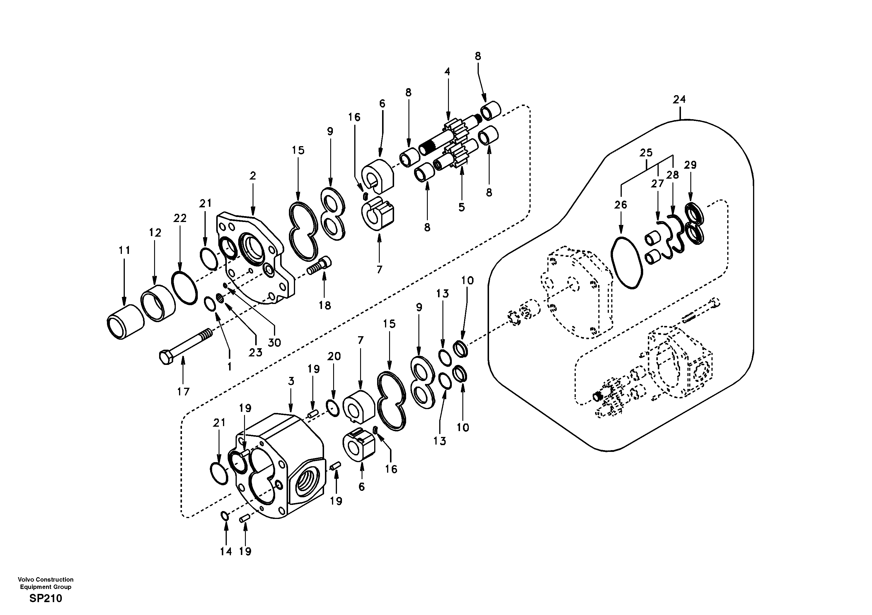 Hydraulic gear pump — volvo parts diagram