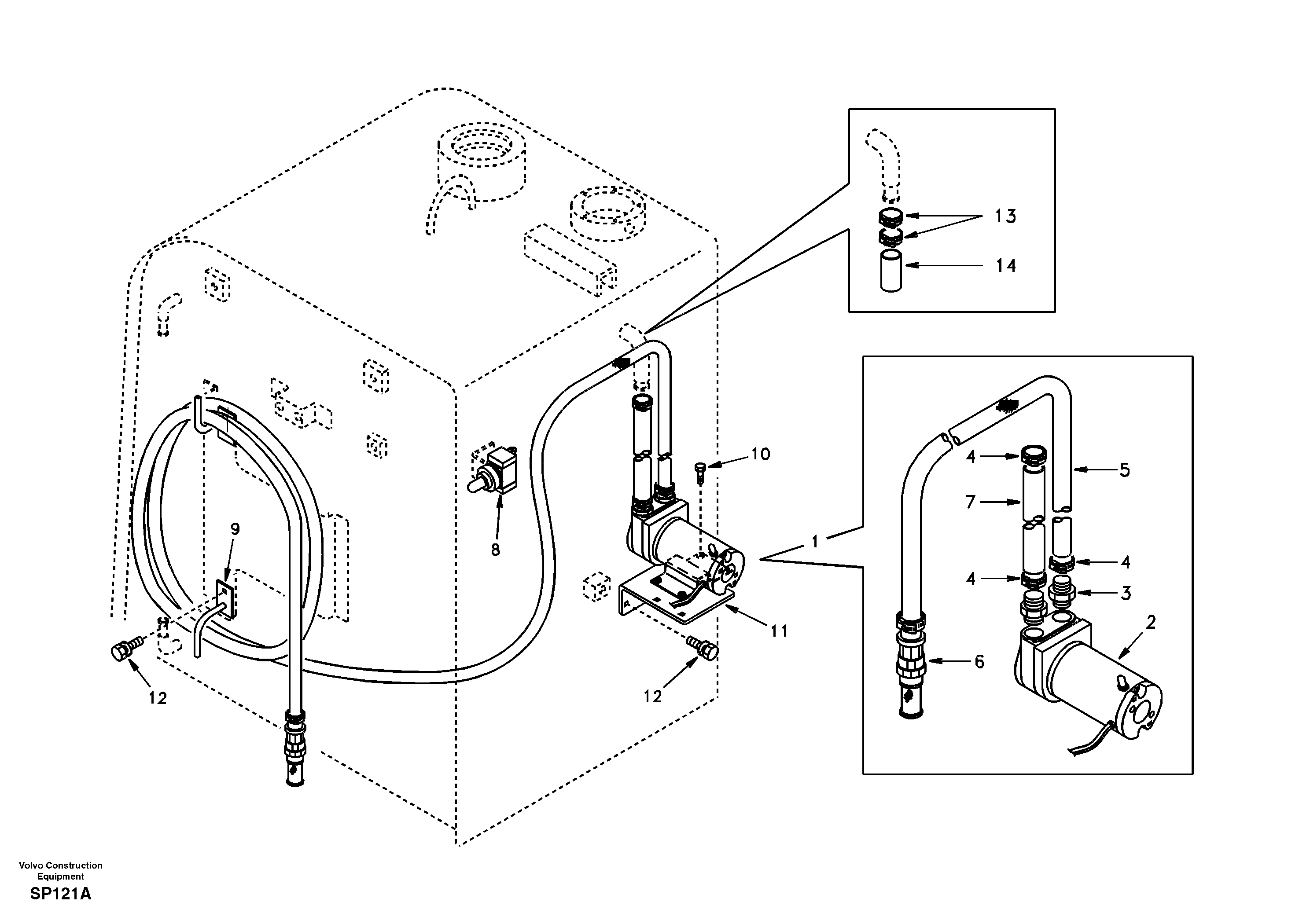 Fuel filling pump  AL04J001 SER NO 20355- — volvo parts diagram