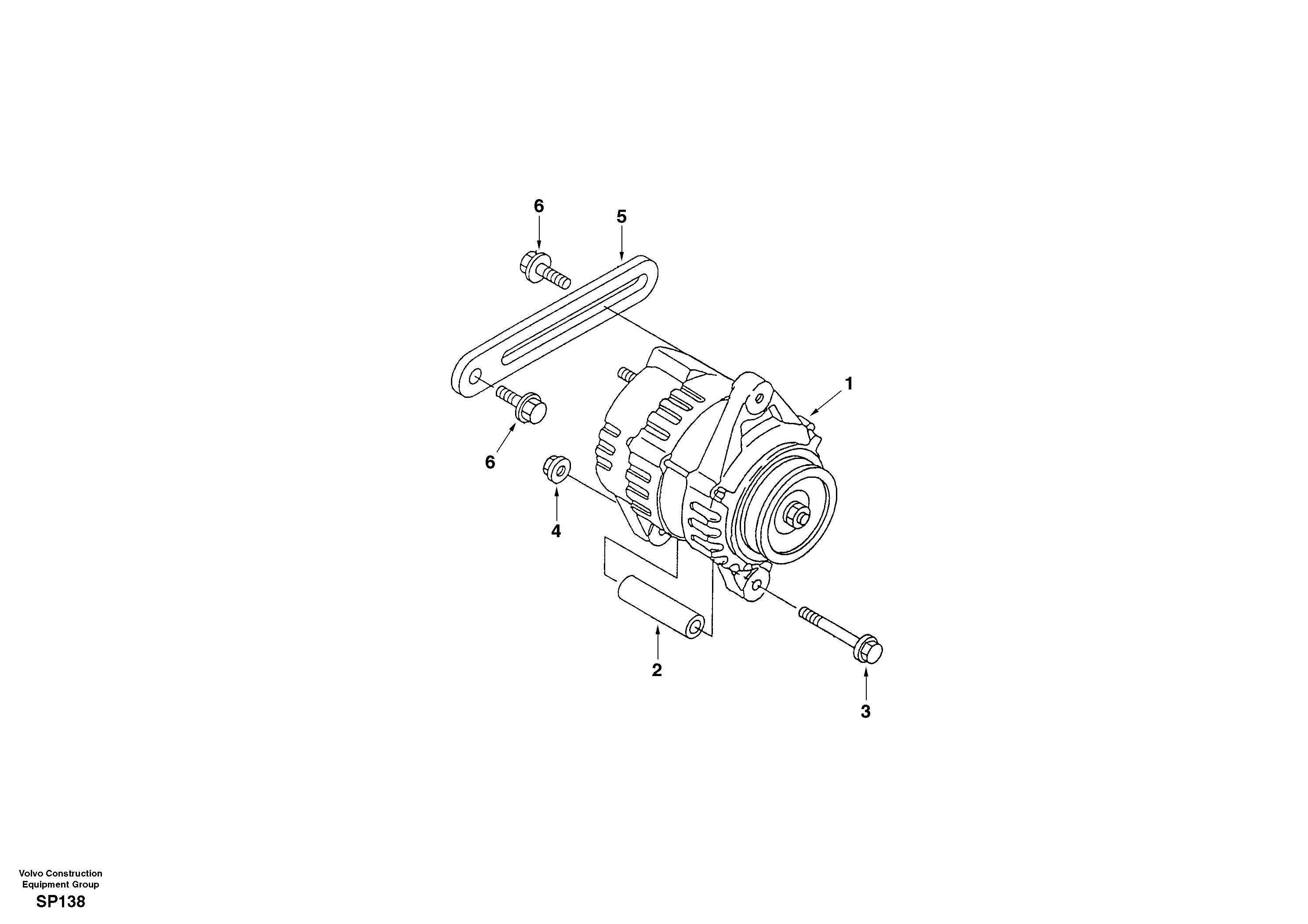 Alternator with assembling details — volvo parts diagram