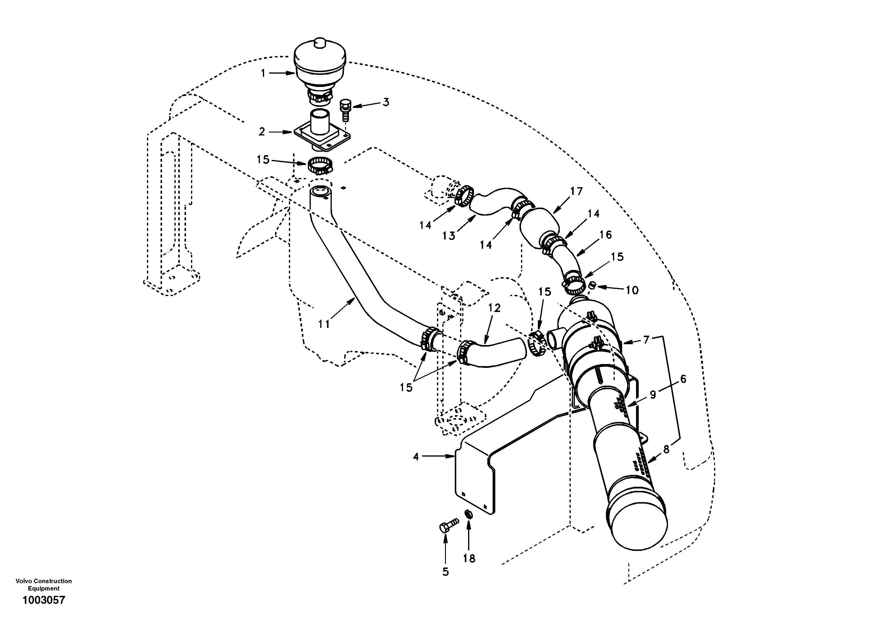 Inlet system, pre-cleaner — volvo parts diagram