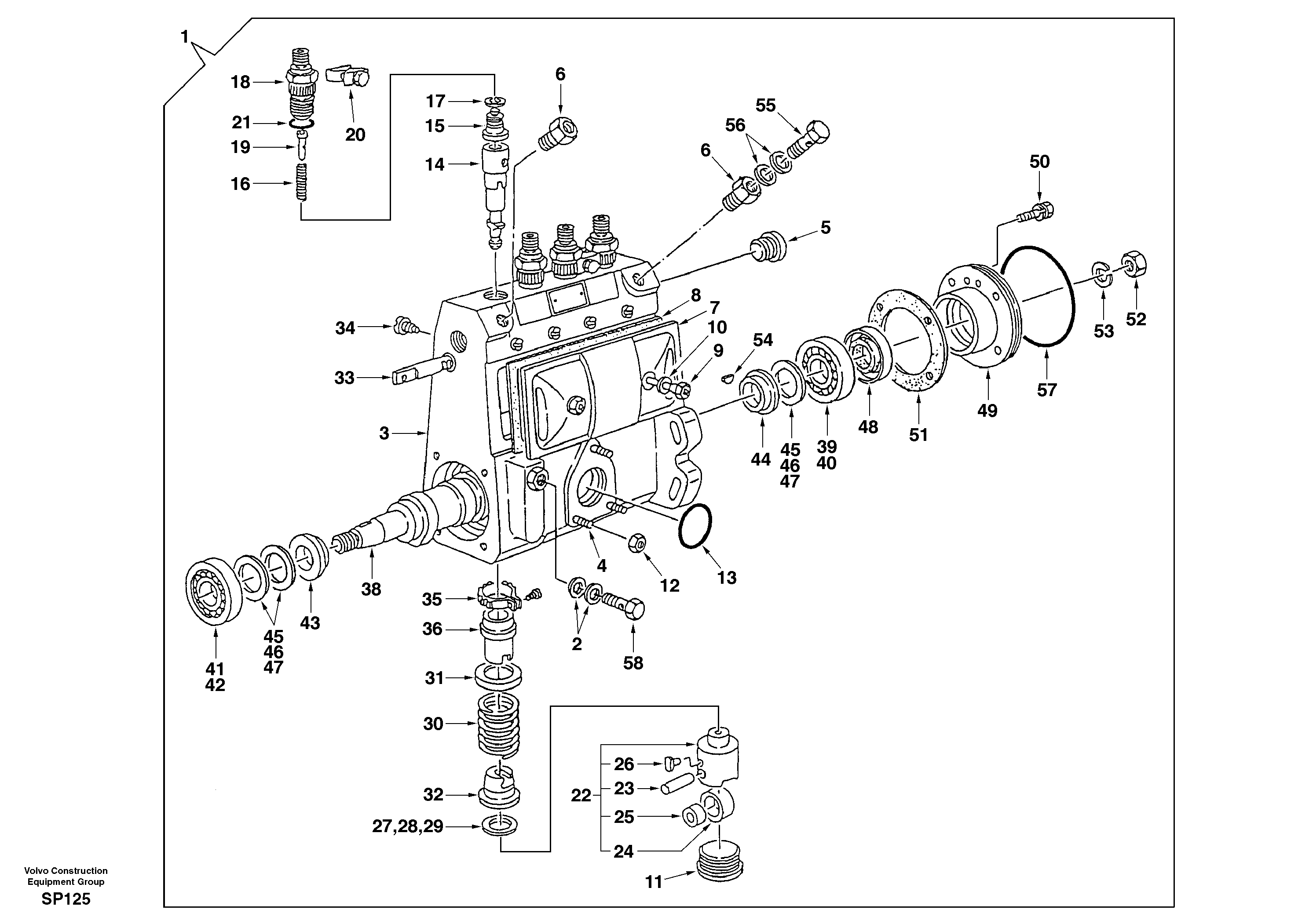 Injection pump — volvo parts diagram