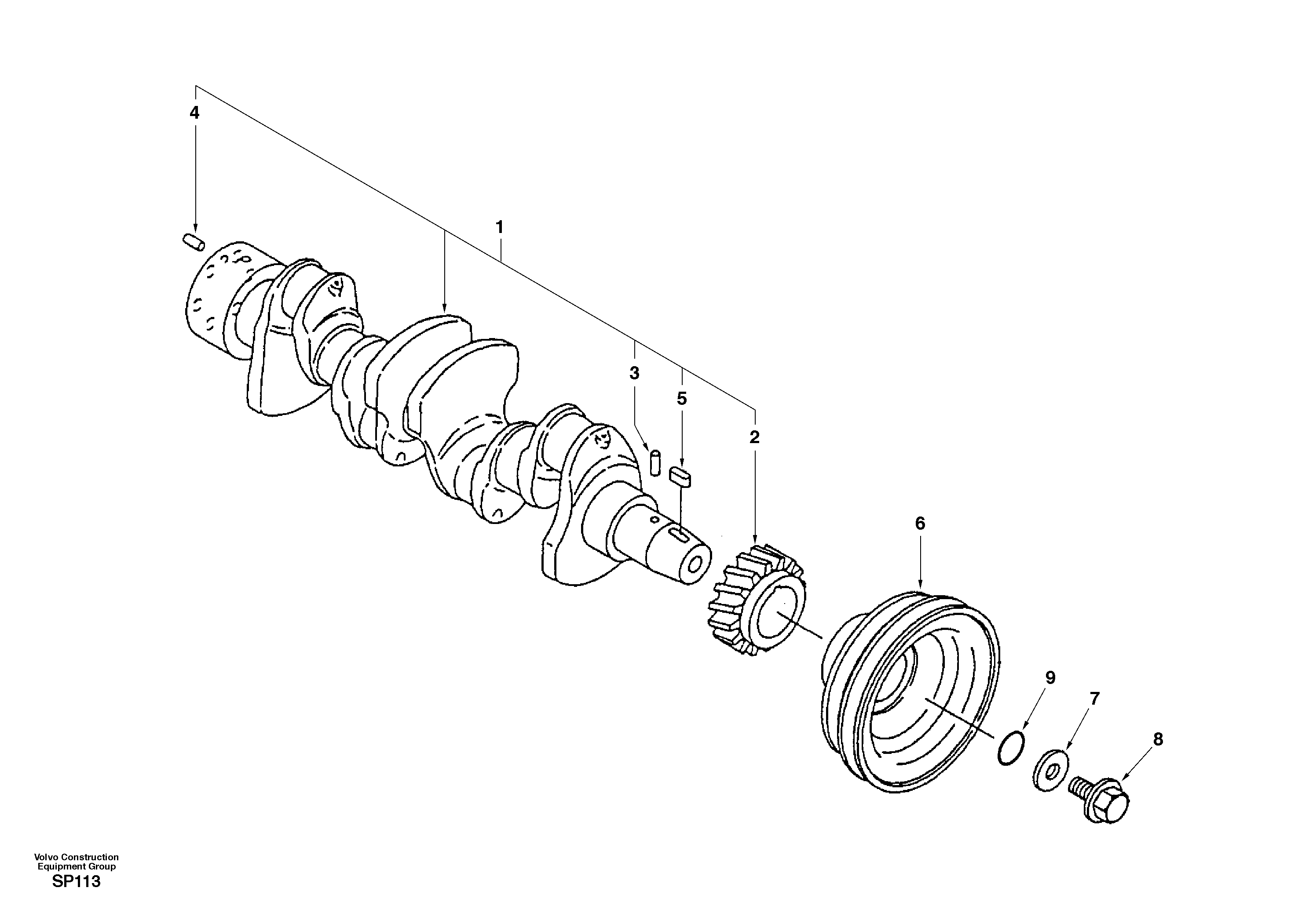 Crankshaft — volvo parts diagram