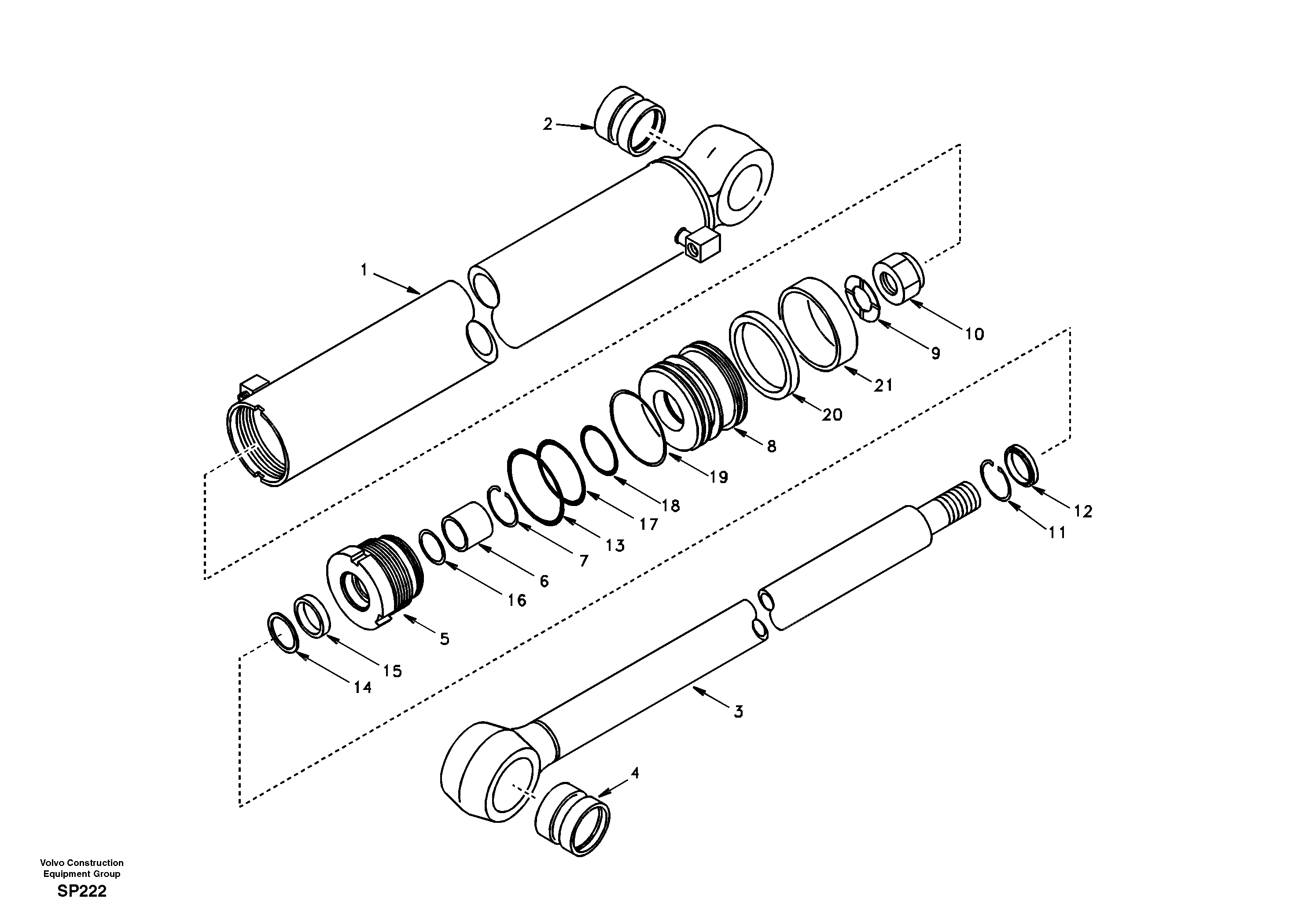 Dozer blade cylinder — volvo parts diagram