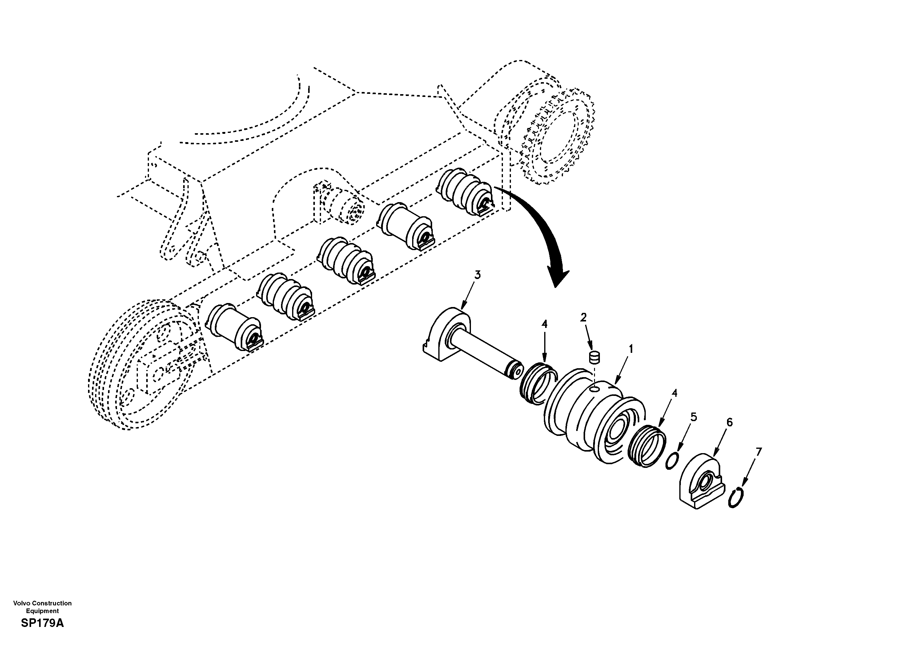 Bottom roller — volvo parts diagram