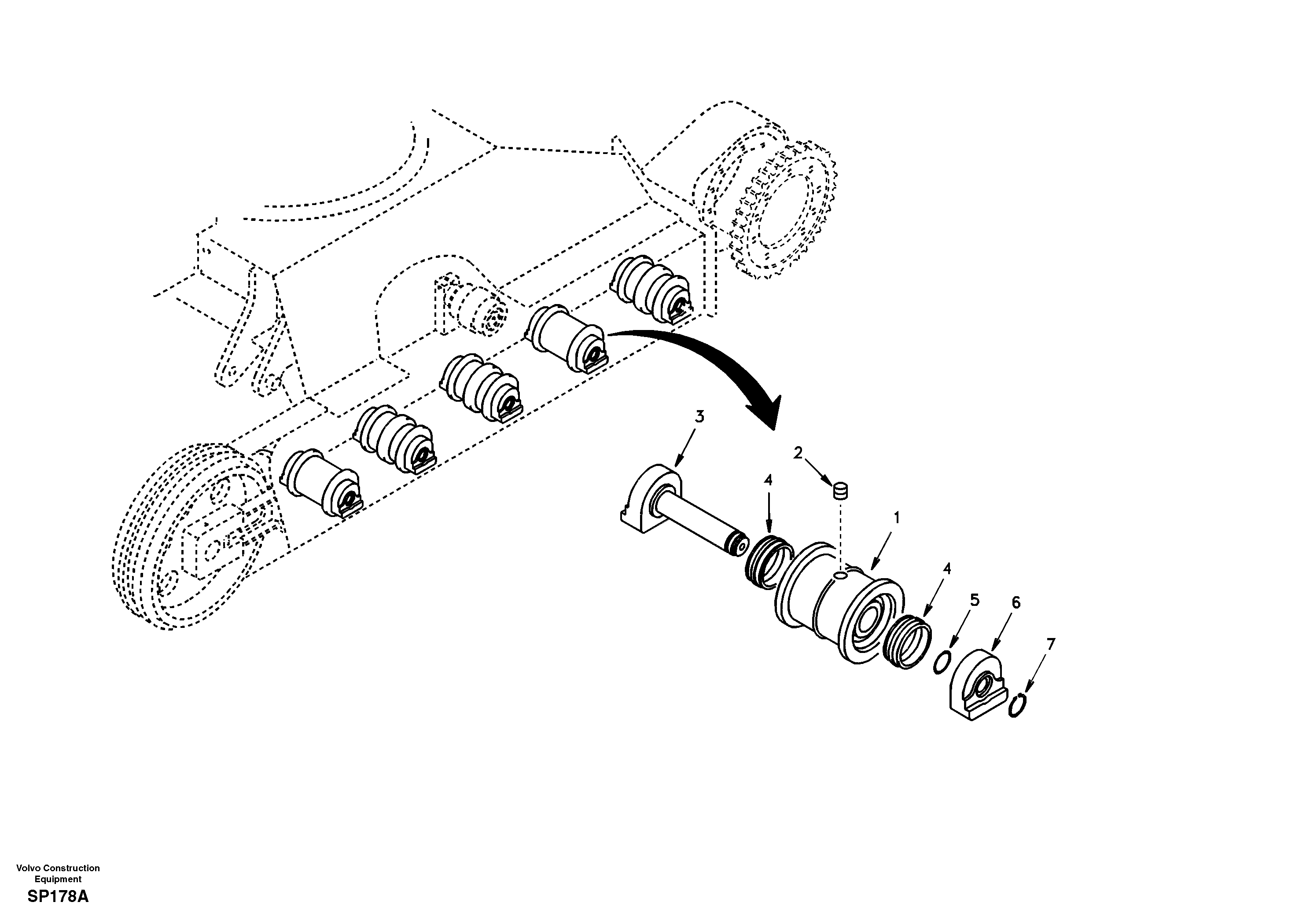 Bottom roller — volvo parts diagram