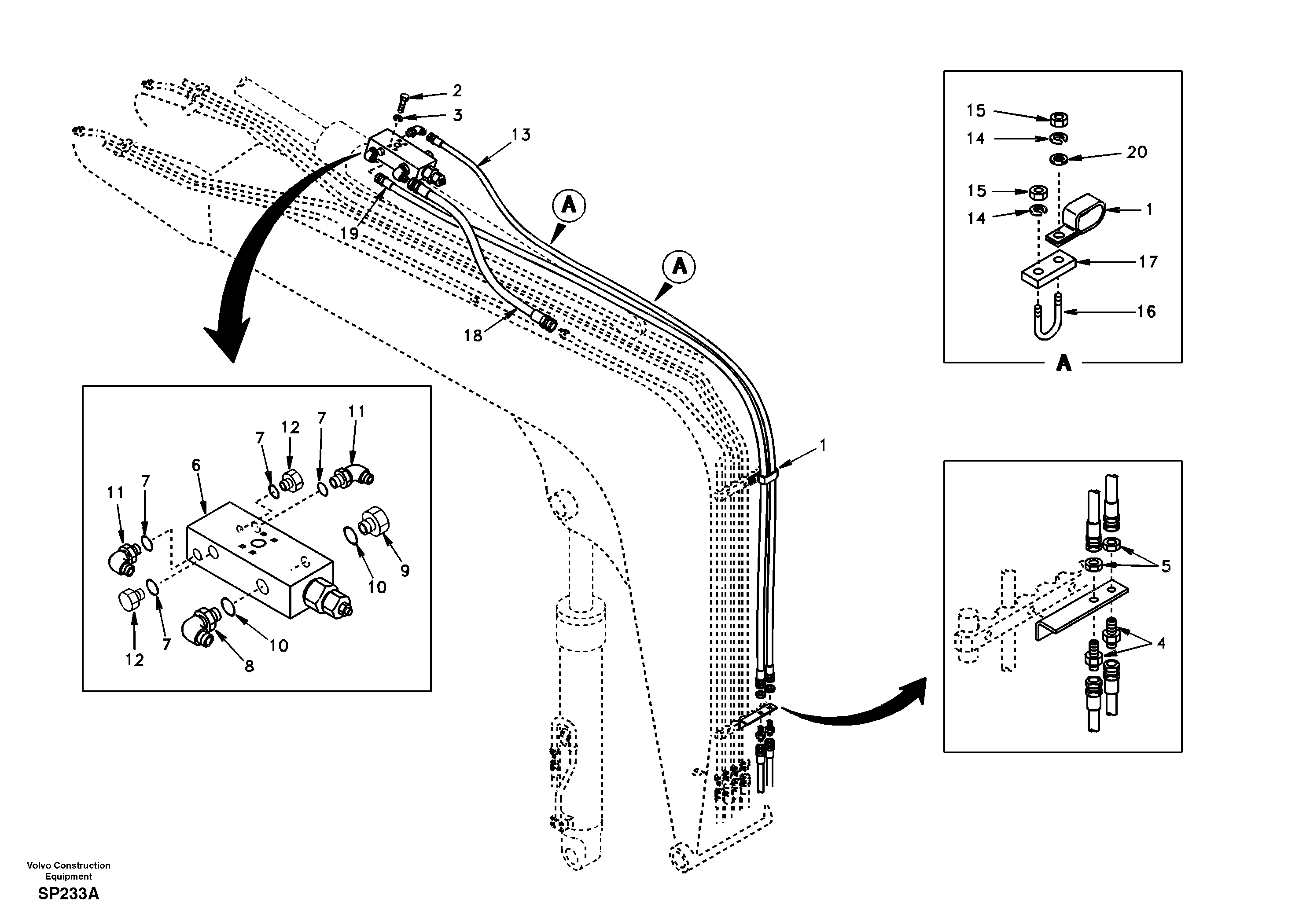 Working hydraulic, dipper arm rupture — volvo parts diagram