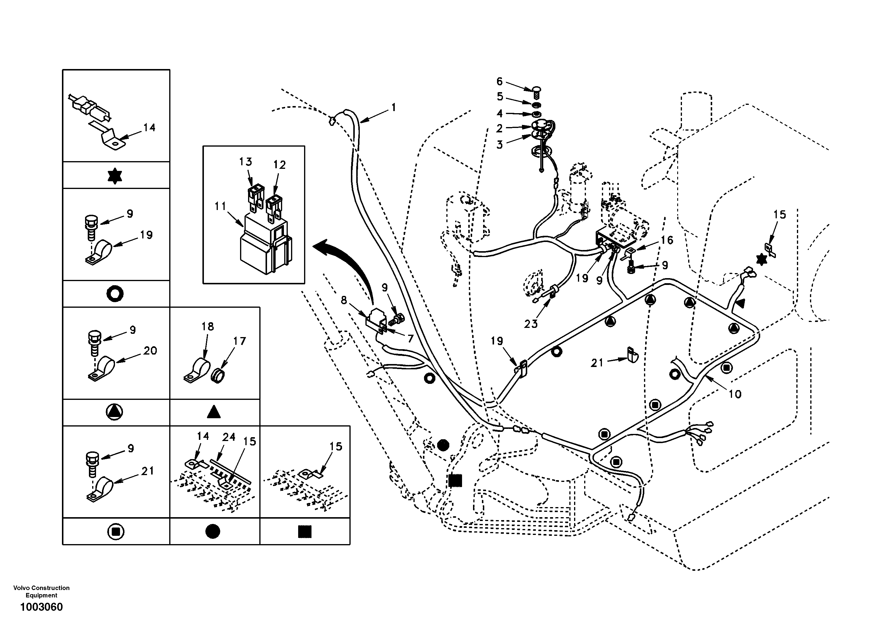 Cable and wire harness, main — volvo parts diagram