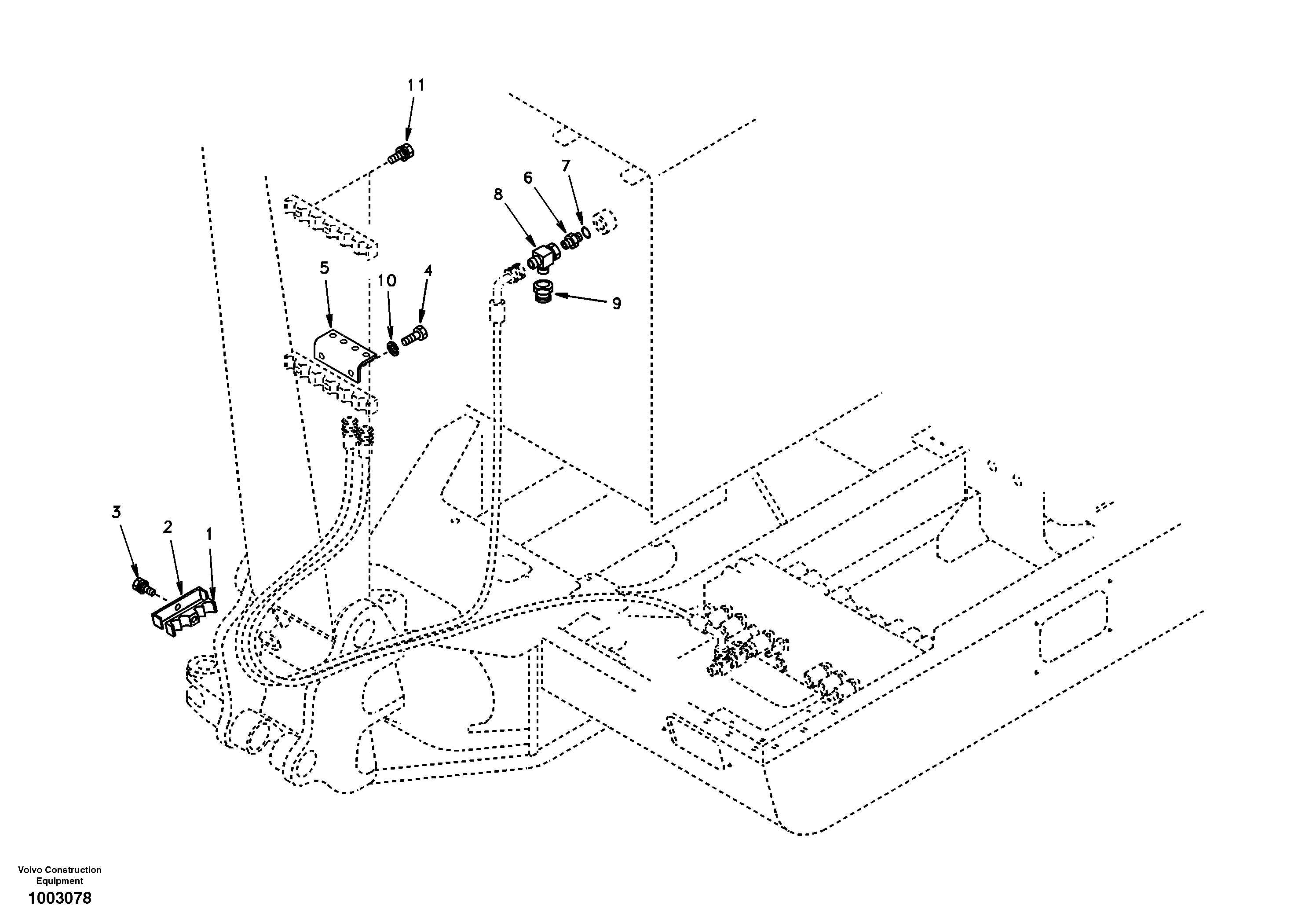 Working hydraulic, dipper arm rupture and quickfit — volvo parts diagram