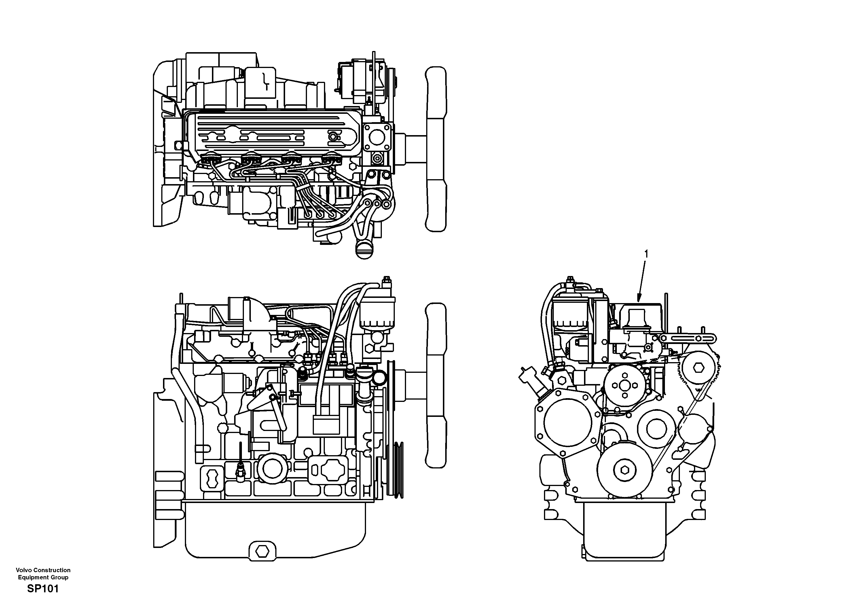Engine  AL04B002 SER NO 20355- — volvo parts diagram