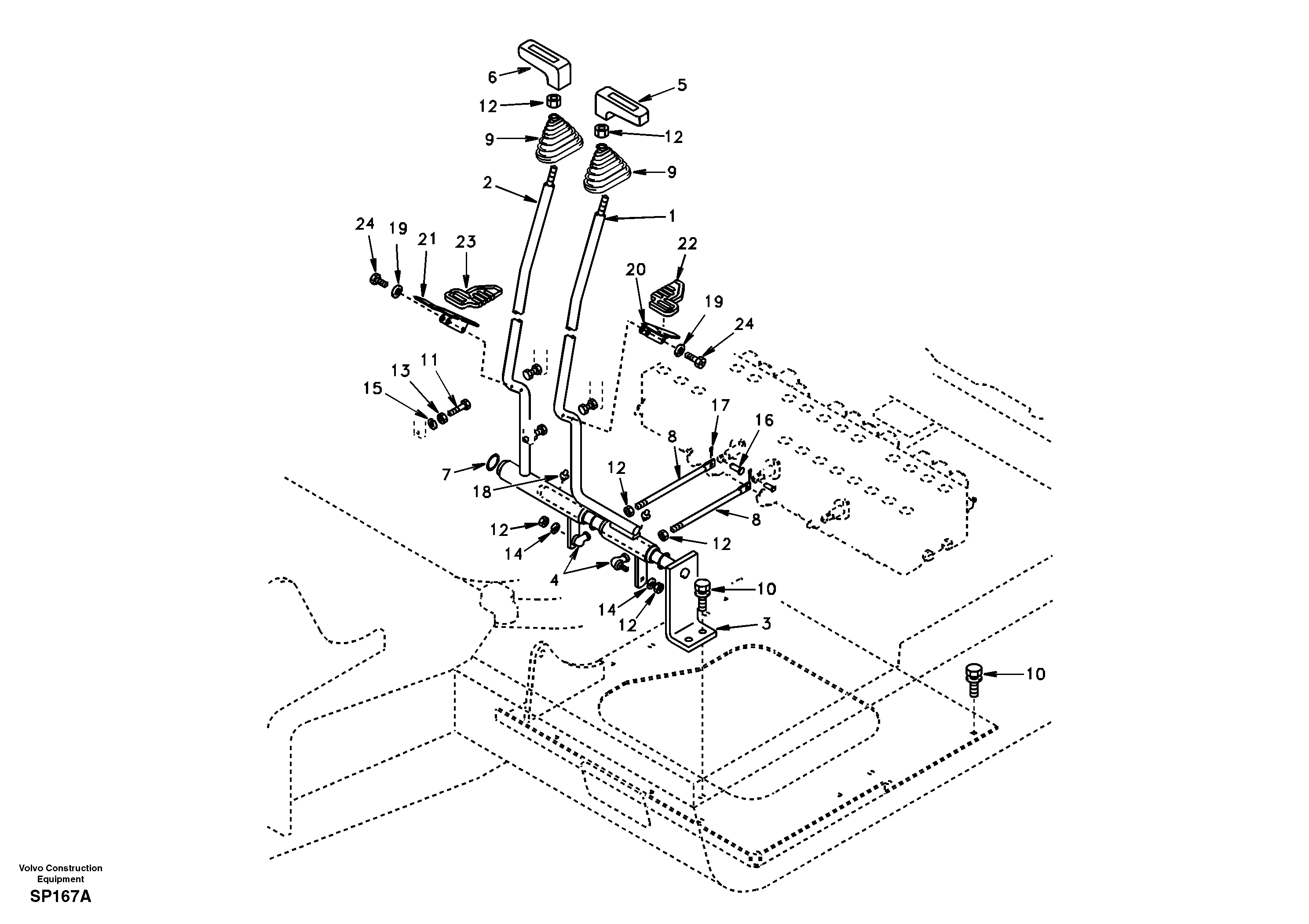 Control links, travel — volvo parts diagram