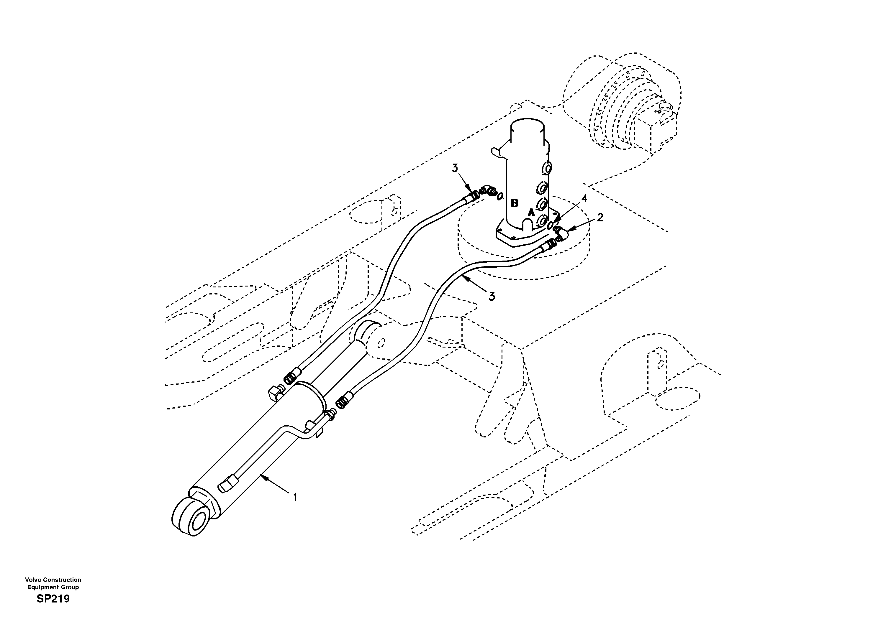 Working hydraulic, dozer blade — volvo parts diagram