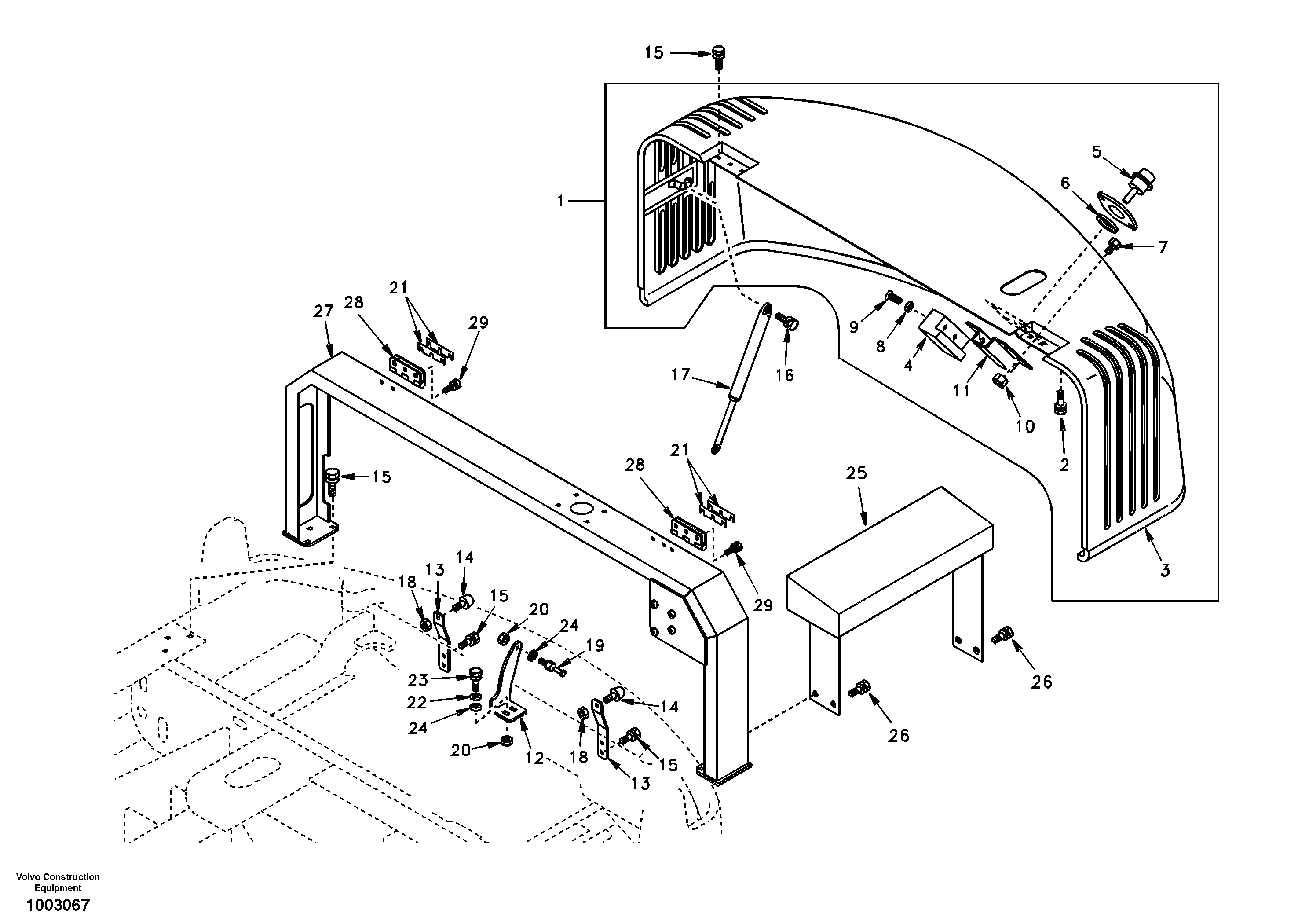 Cowl frame, cover and hood — volvo parts diagram