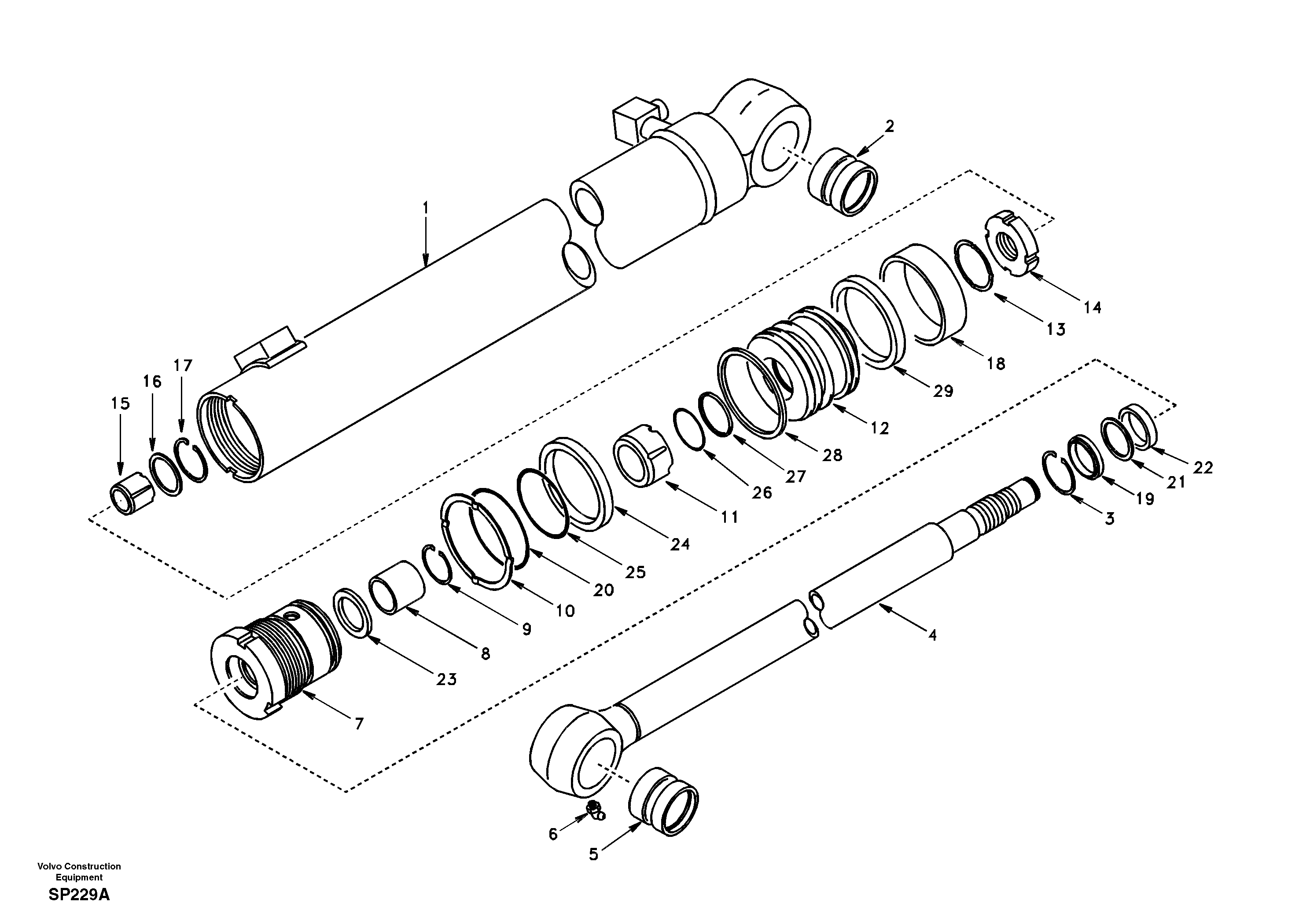 Dipper arm cylinder — volvo parts diagram