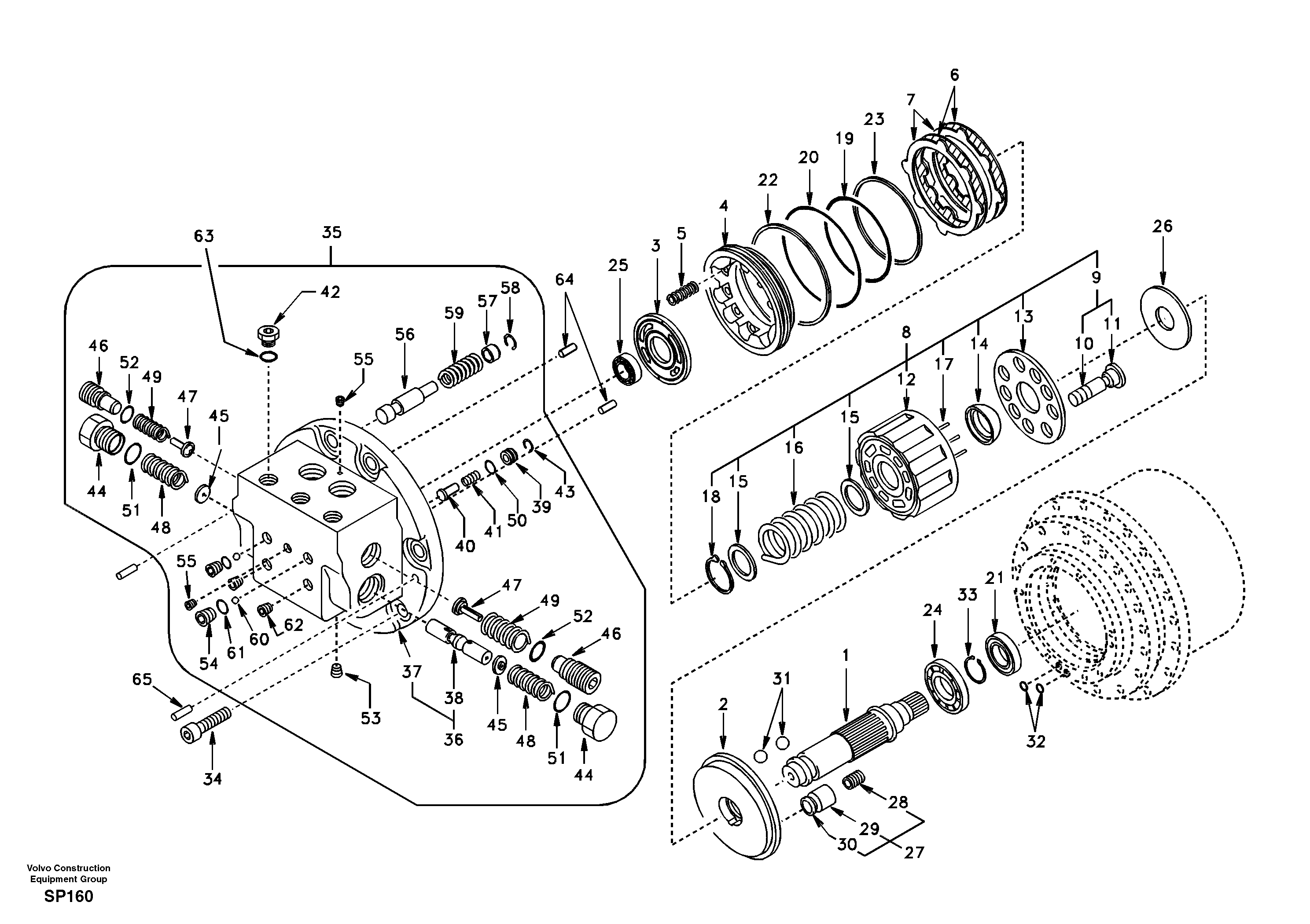 Travel motor — volvo parts diagram