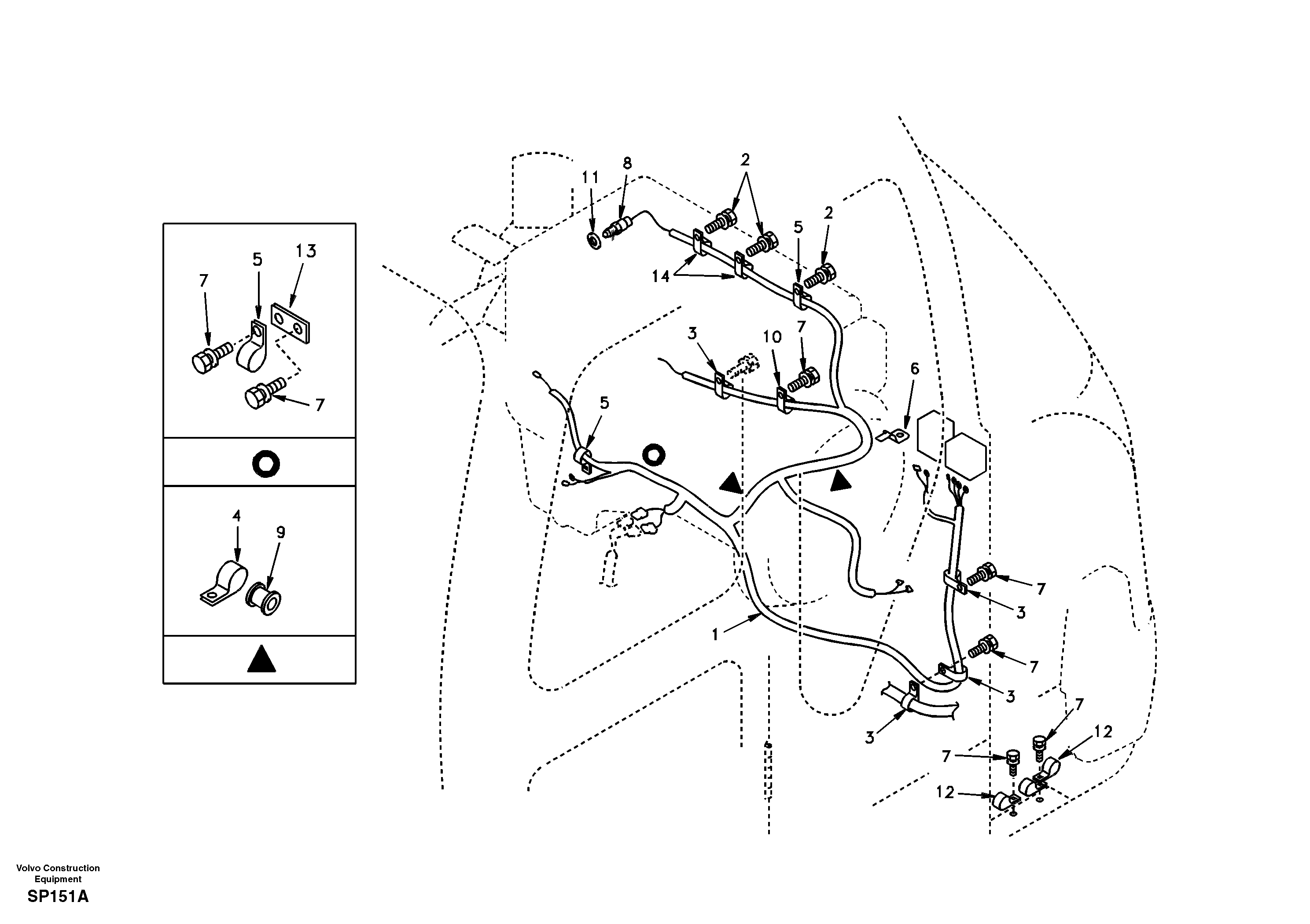 Cable harness, engine — volvo parts diagram
