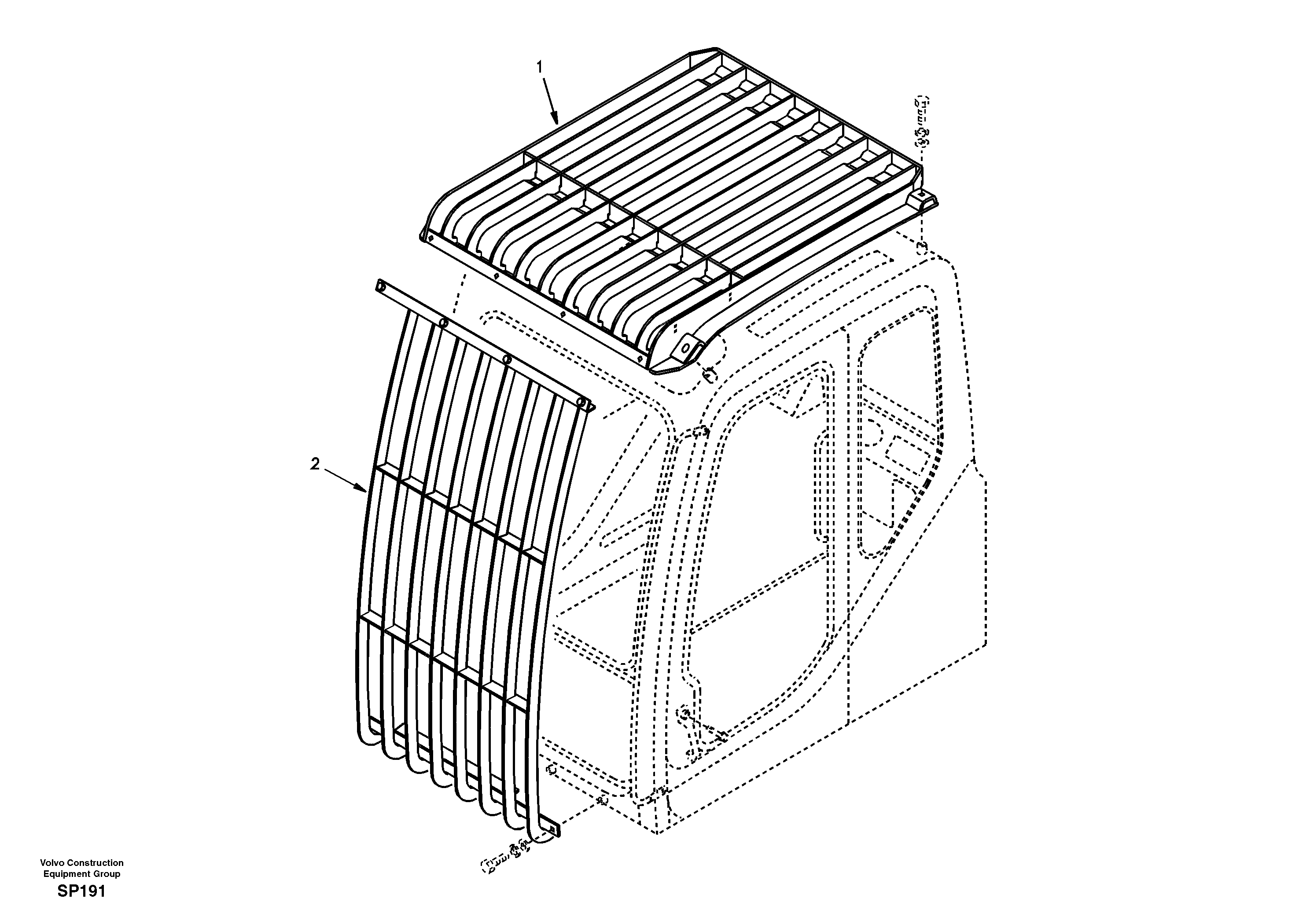 Falling object guards — volvo parts diagram