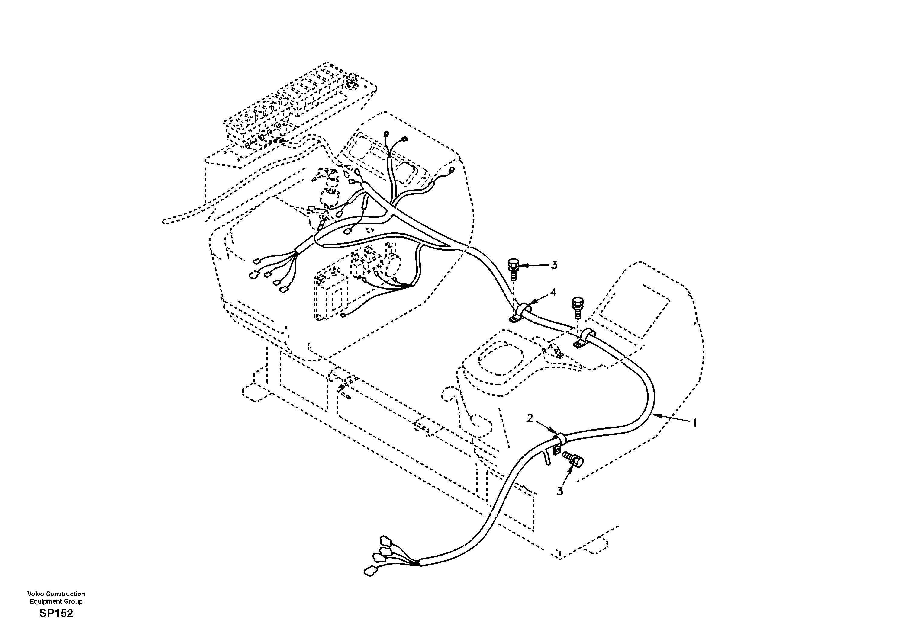 Cable and wire harness, instrument panel — volvo parts diagram