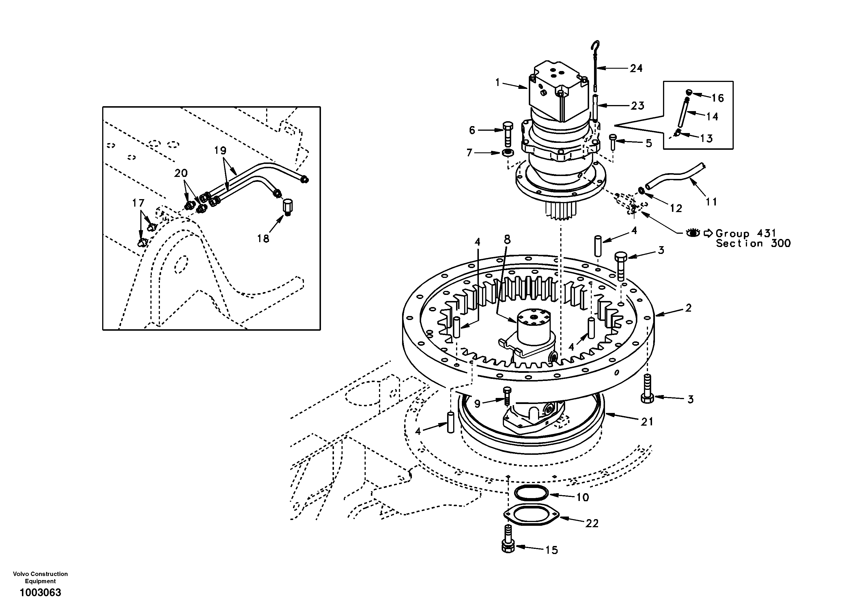 Swing system — volvo parts diagram