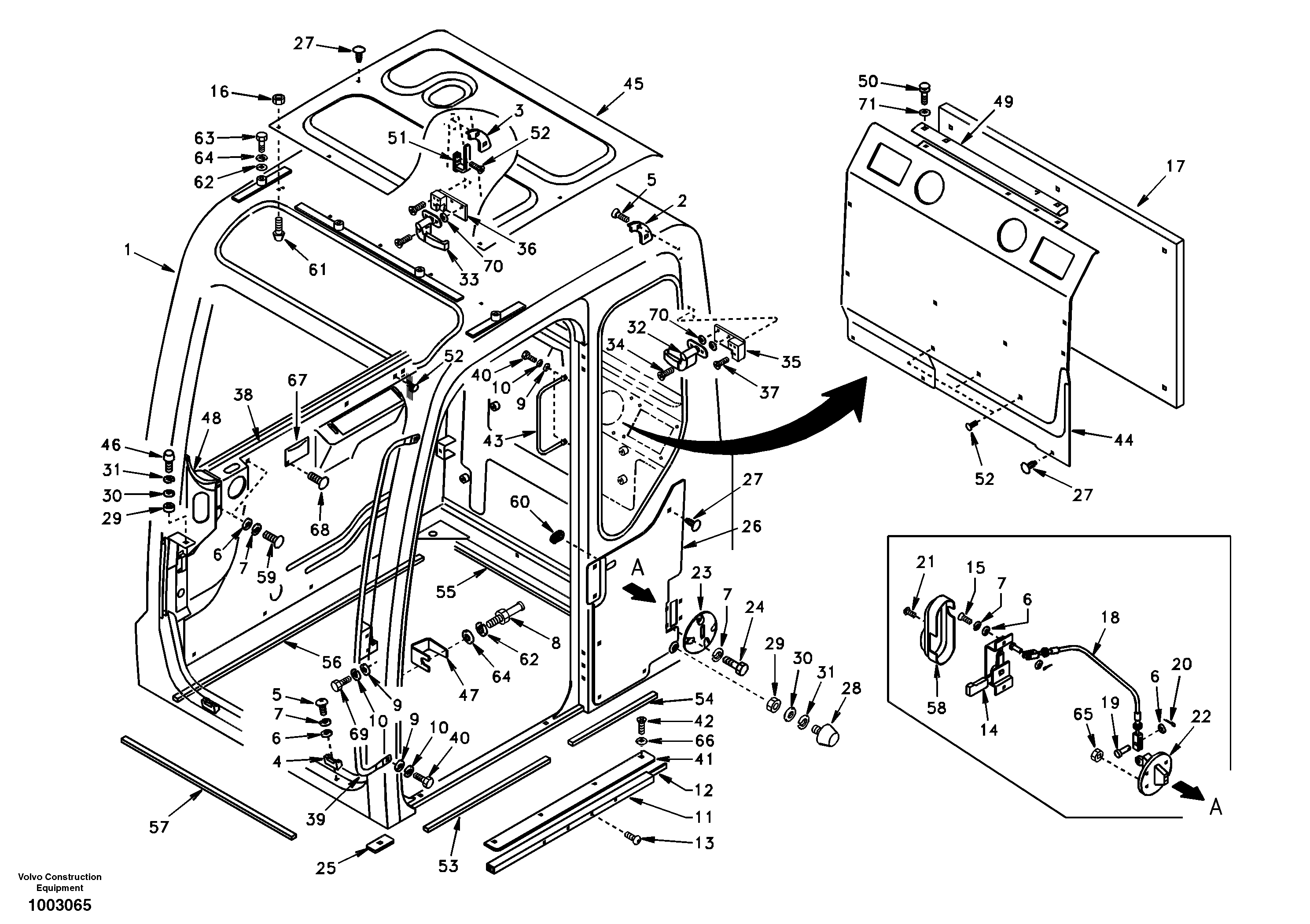 Operator's cab — volvo parts diagram