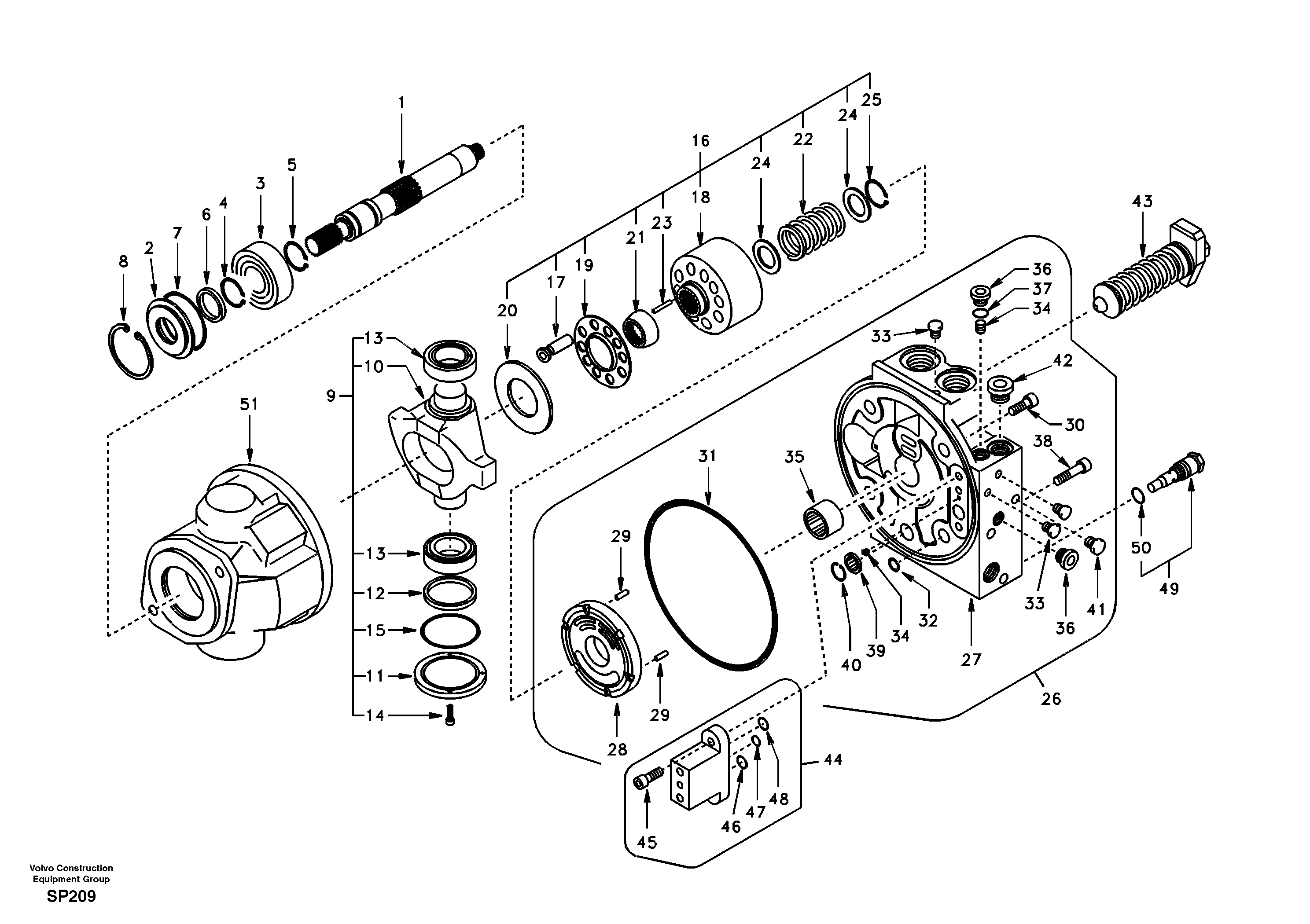 Hydraulic pump — volvo parts diagram